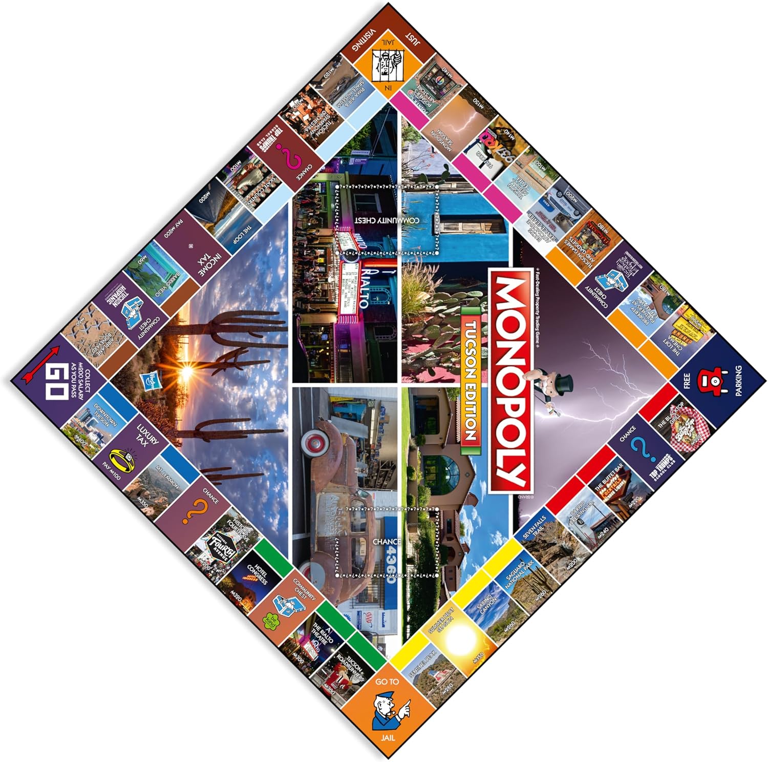 Monopoly Board Game Tucson Edition: 2-6 Players Family Board Games for Kids and Adults, Board Games for Kids 8 and up, for Kids and Adults, Ideal for Game Night