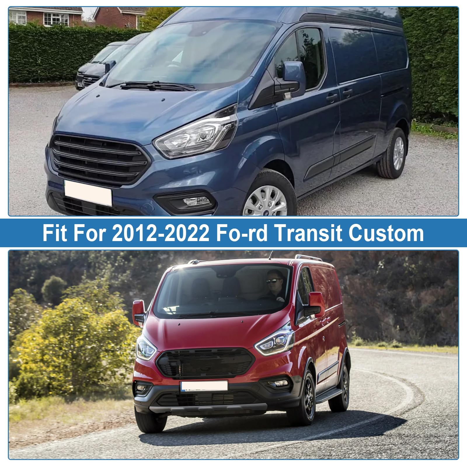 Fodera parabrezza per Ford Transit Custom 2012-2022, copertura esterna termica argentata impermeabile, protezione da sole, radiazioni UV, neve, ghiaccio e gelo