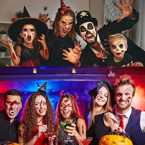 Miniatura 3 de 42 piezas de huellas de sangre que se adhieren al piso suministros de calcomanías pegatinas para decoración de fiesta de Halloween de vampiro, zombi.