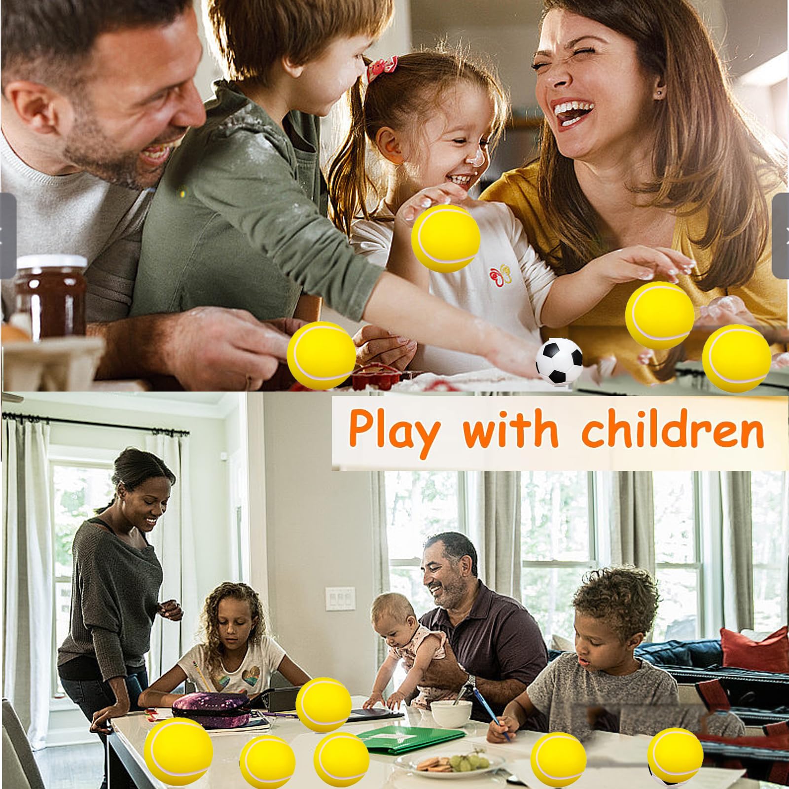 100 Stück Mini Tennis, Mini Schaumstoffbälle Kinder, Weiche Fussball Klein, Fußball Stressbälle, Sportbälle Fussball, Antistressball für Kinder und Erwachsene Fußball Party