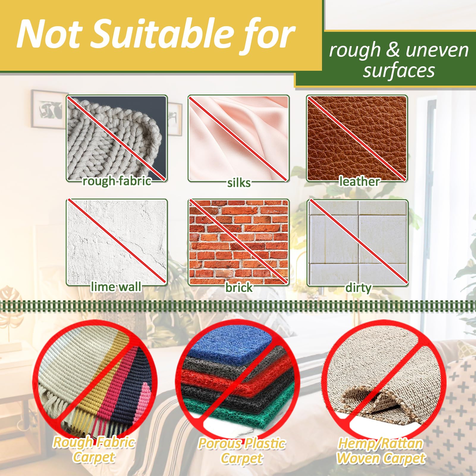 TEUVO Ruban adhésif antidérapant pour tapis sur sol en bois dur, 11 cm x 6 m, bande auto-agrippante de 11 cm de large pour maintenir le matelas en place, idéal pour les surfaces lisses