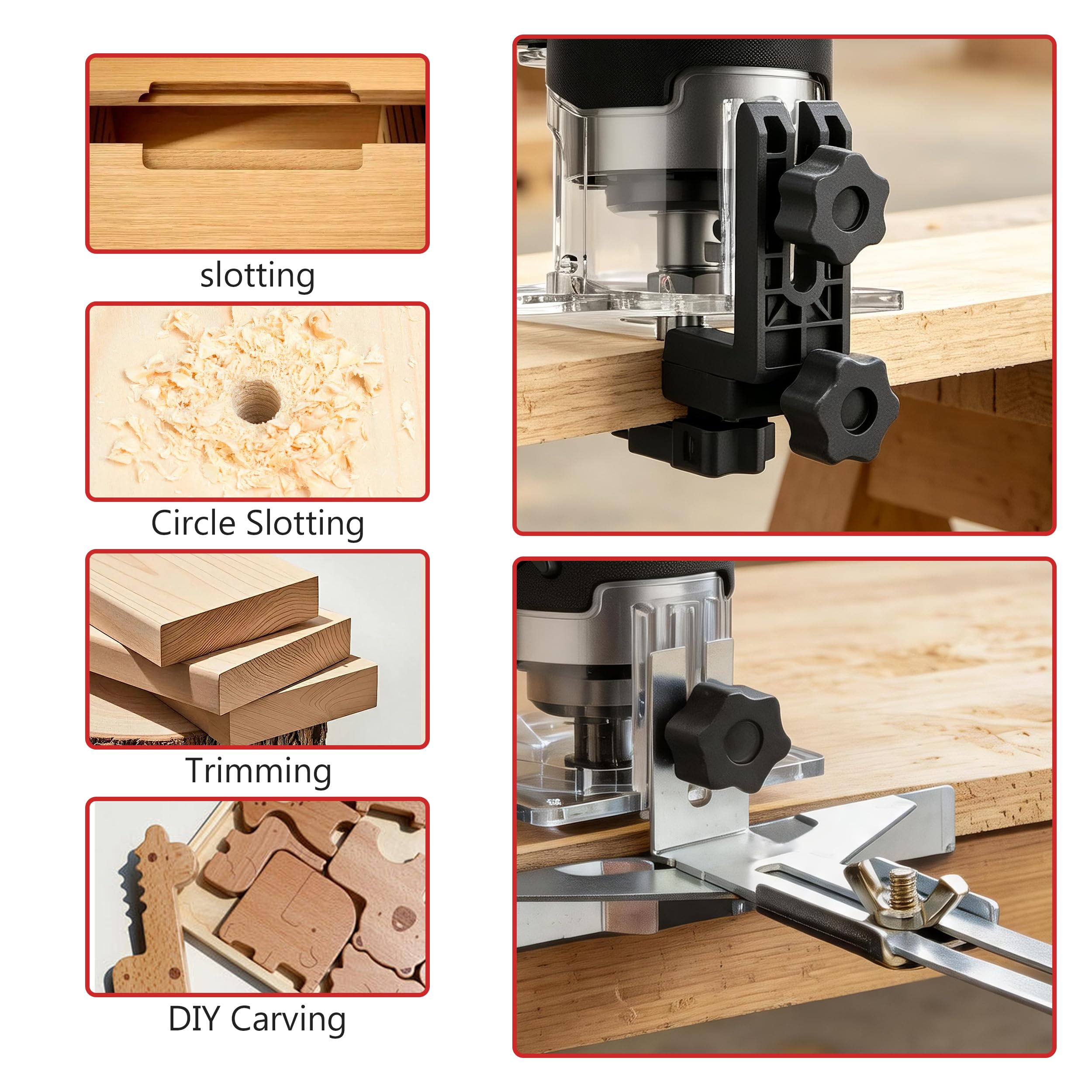 Fresadora De Madera Rebajadora Eléctrica 20 V, mini trituradora portátil con 2 baterías de 4,0 Ah y motor sin escobillas, 6 velocidades variables hasta 35,000 RPM, viene con guía de borde, guía de