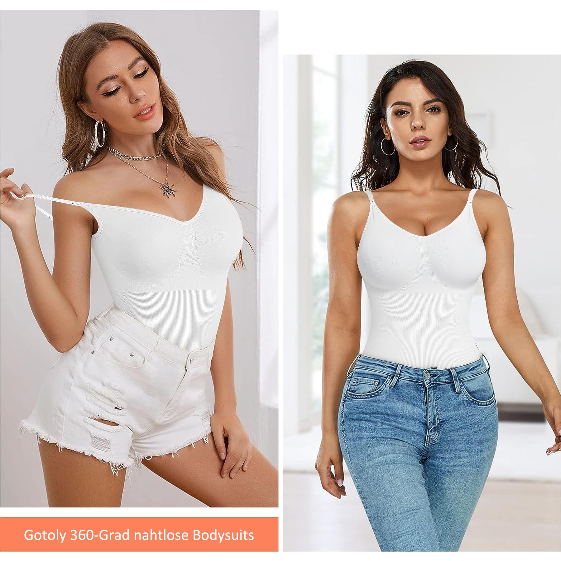 Gotoly Shapewear Damen Bauchweg Body Stark Formend Bodysuit Figurenformend Body Shaper Shaping Miederbody Nahtlose Formende Bodys