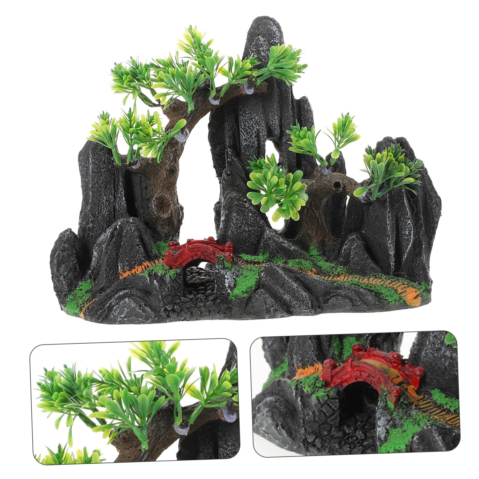 Decoración De De Diseño De Rocalla y Montañas Artificiales para Peceras Accesorio De Paisaje Acuático para De y Camarones Estabilidad y Excepcional