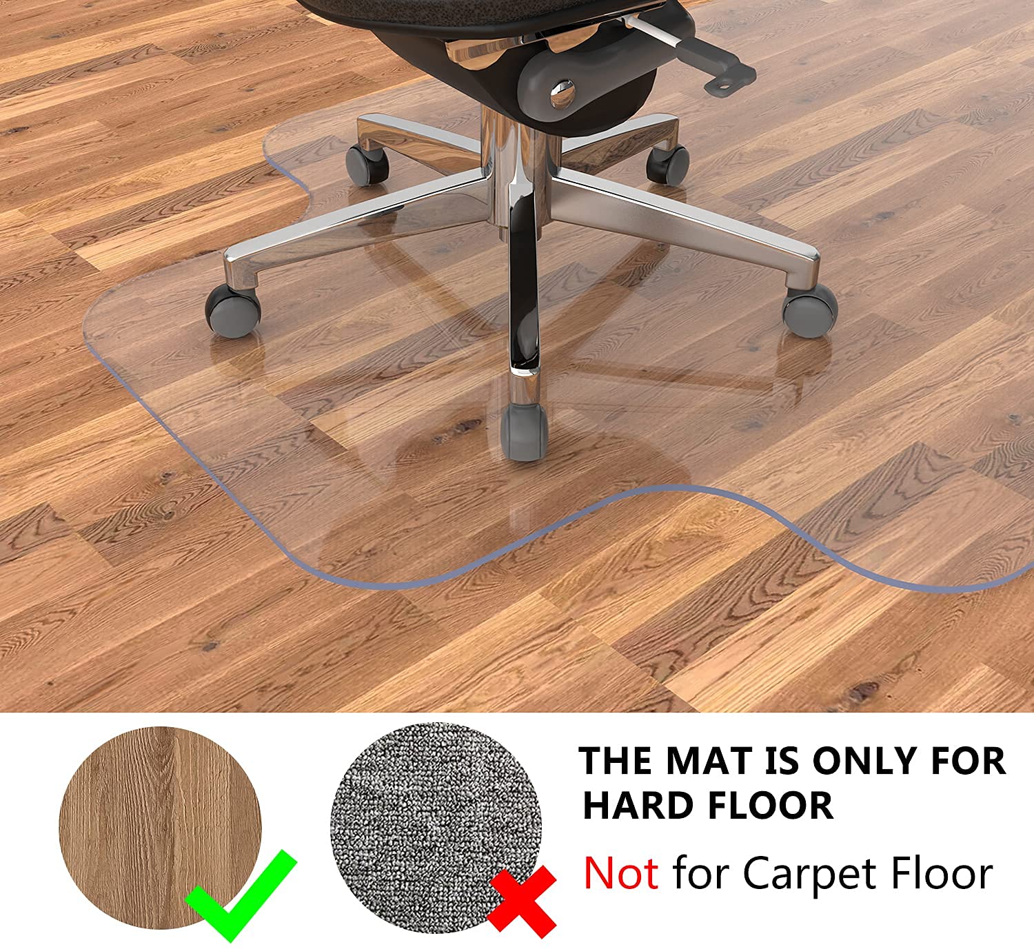 Grande tappetino per sedia da ufficio per pavimenti in legno