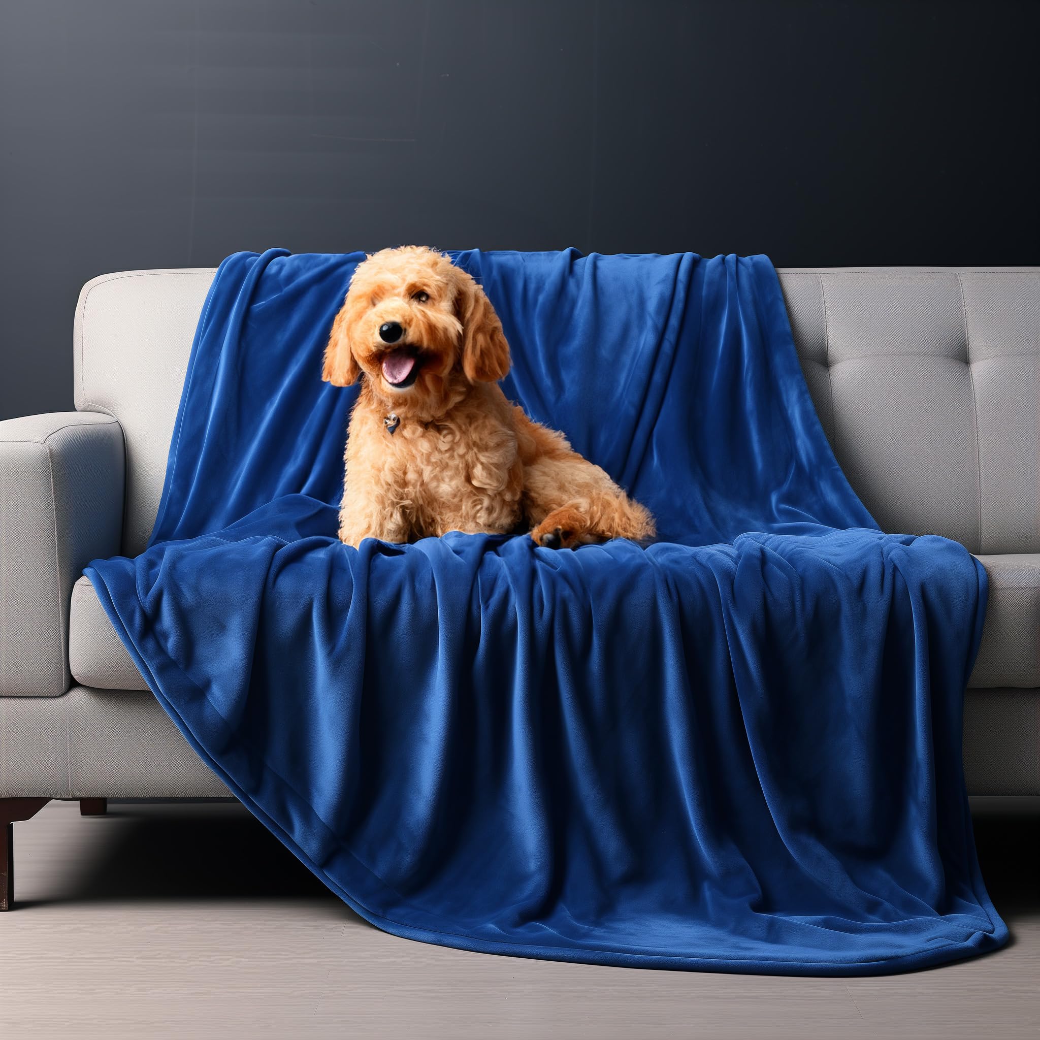 Bedding Aid Coperta reversibile impermeabile, protezione per letti, materassi e divani dalle perdite di urina di adulti, bambini, cani, animali domestici (Blu scuro/Verde scuro, 203x229cm)