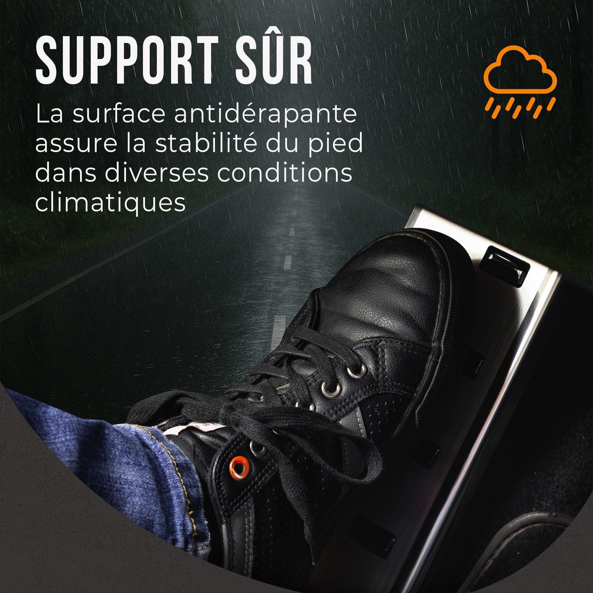 CHROMEMASTER Repose-pied Conducteur en Acier Inoxydable – Plaque Antidérapante, Sans Perçage, Compatible avec Ford Tourneo Connect 2013-2022 ; Accessoire auto : Plaque Talon de Protection & Décorative