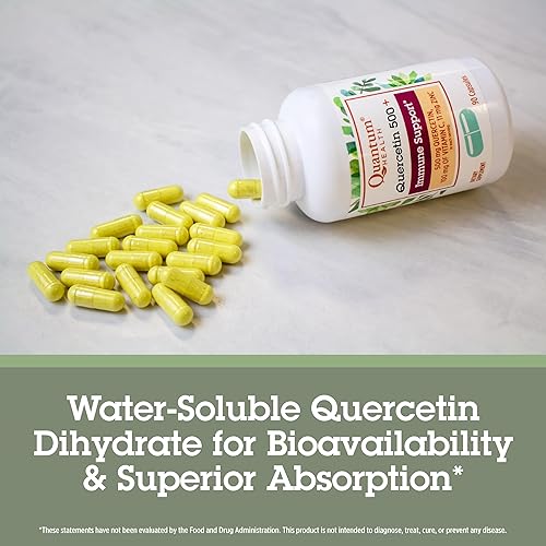Miniatura 6 de Quantum Health Quercetin+ 500mg Potente suplemento de apoyo inmunológico con zinc 11 mg y vitamina C 100 mg – Complejo de refuerzo de inmunidad