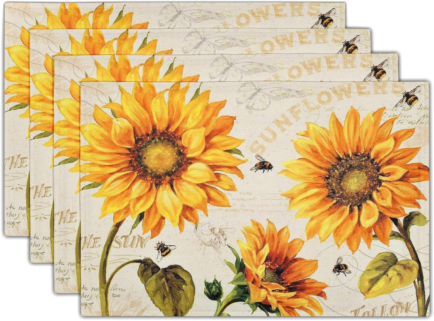 CounterArt Hardboard Placemat, Sunflowers in Bloom, Set of 2 Home & Kitchen