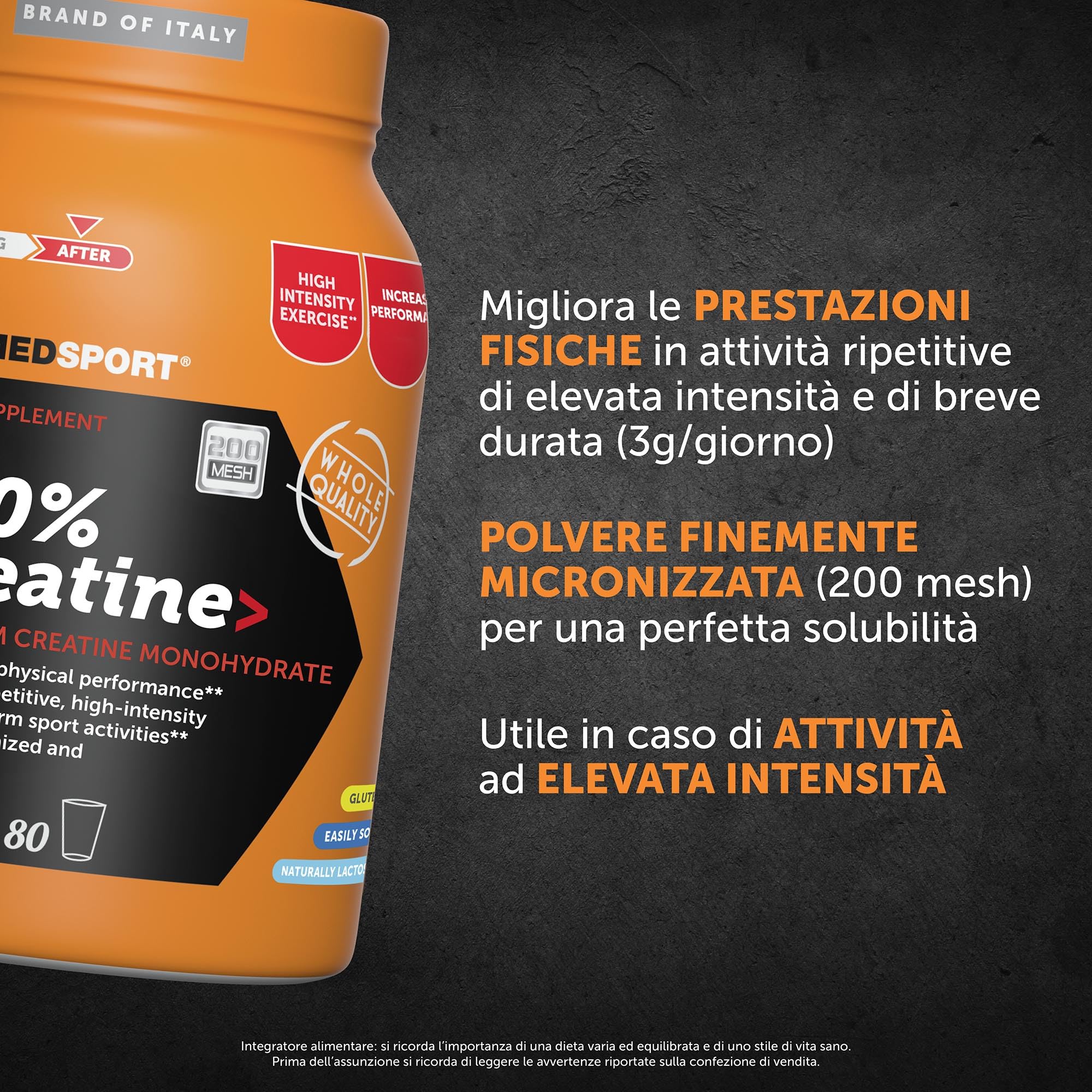 Creatina monoidrato micronizzata purissima polvere 500gr