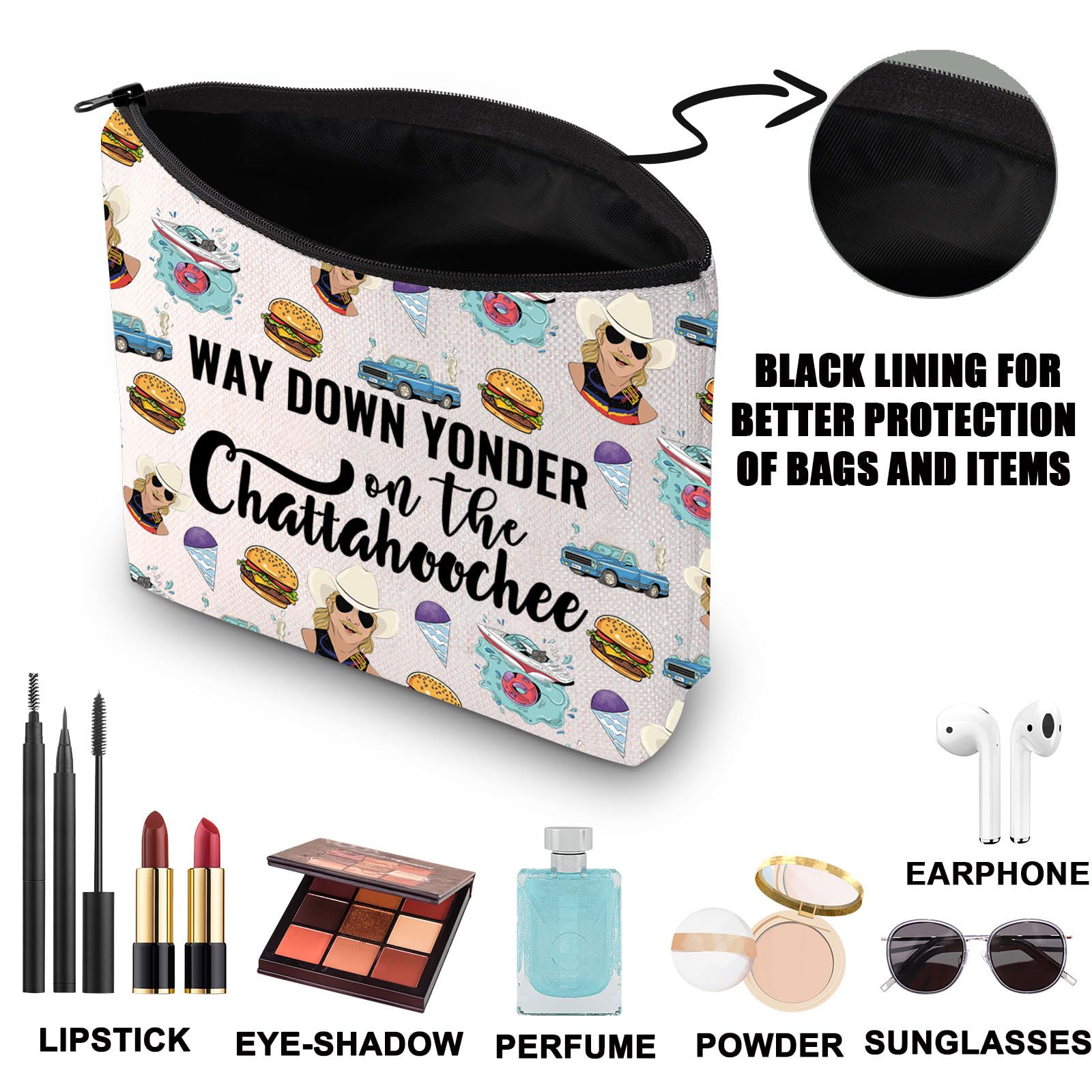 Country Music Makeup Bag Country Music Lover Gifts Music Lyric Gifts Country Music Tour Makeup Bag (Way Down UK) - Image 3