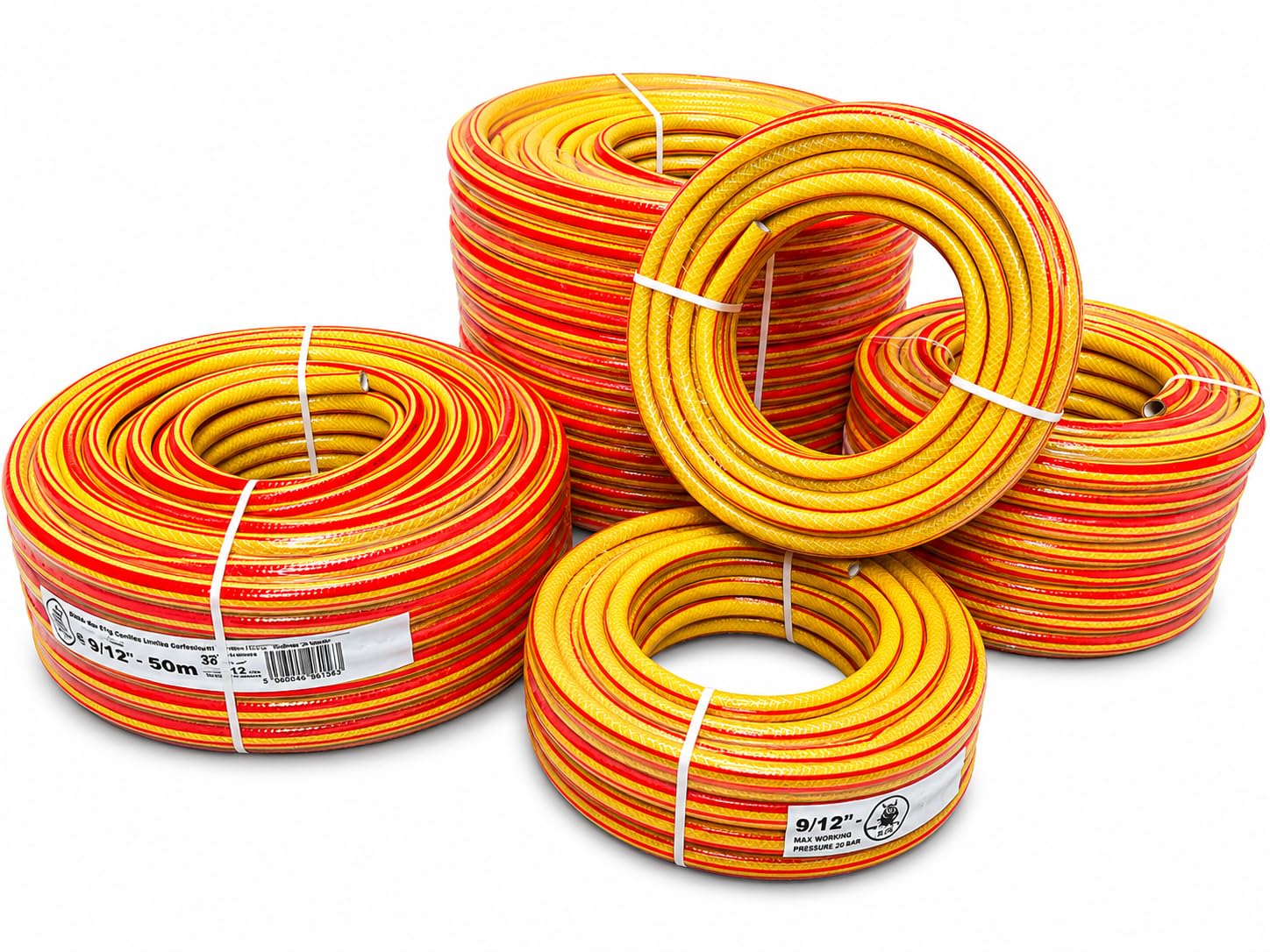 Cost Wise Professional Garden 1/2" Hose Pipe, 6 Layers - Yellow, 30m