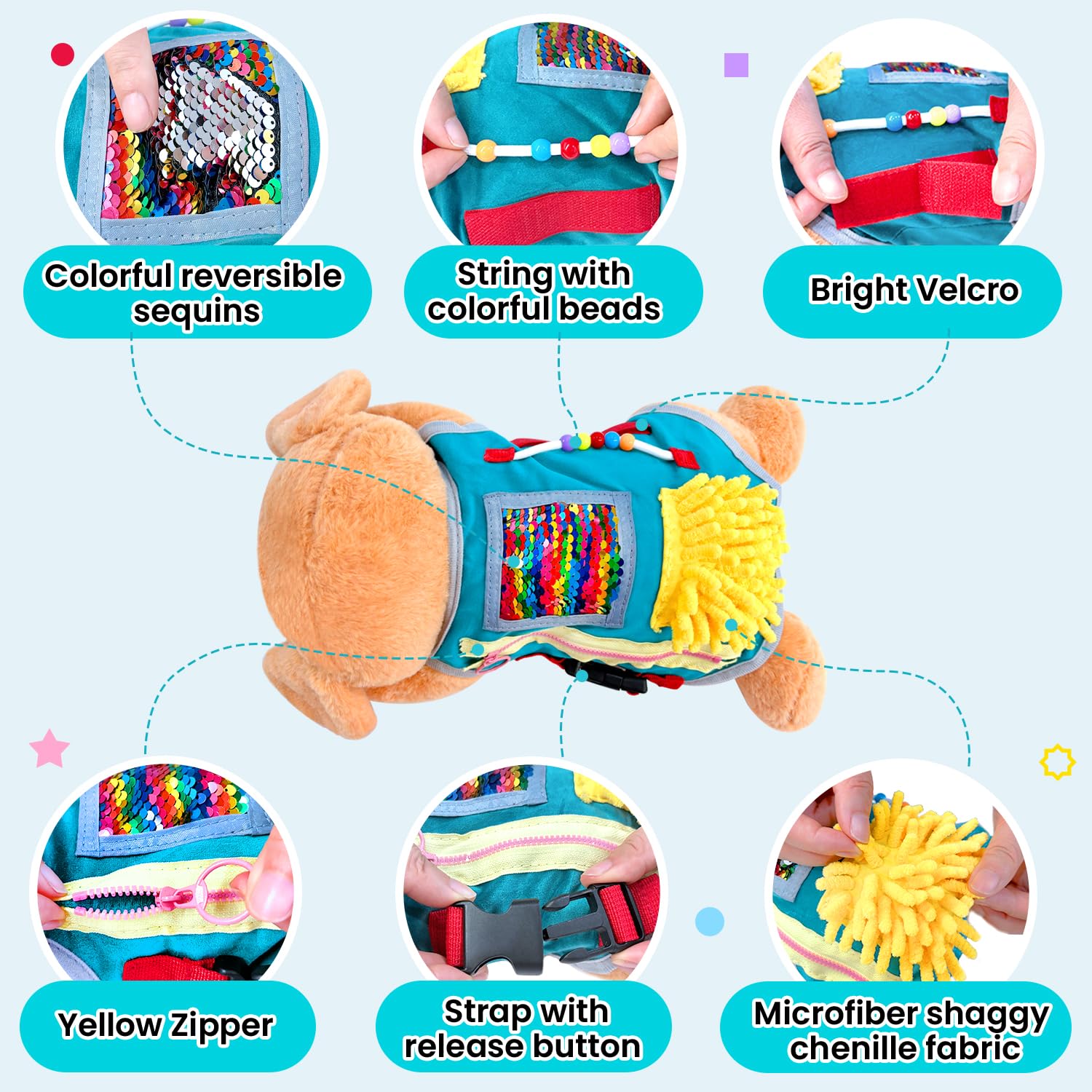 Fidget Quilt Fiddle Blanket Sensory Stimulation Dementia Adhd Etc Red White Blue | UK