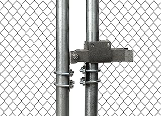 Chain Link Residential Arm Double Gate Latch,Latches Two Gates Together Without The Need of a Drop Rod Chain Link Double Gate Latch for 1-3/8" Gate Frames Double Sided Lockable Gate Latch