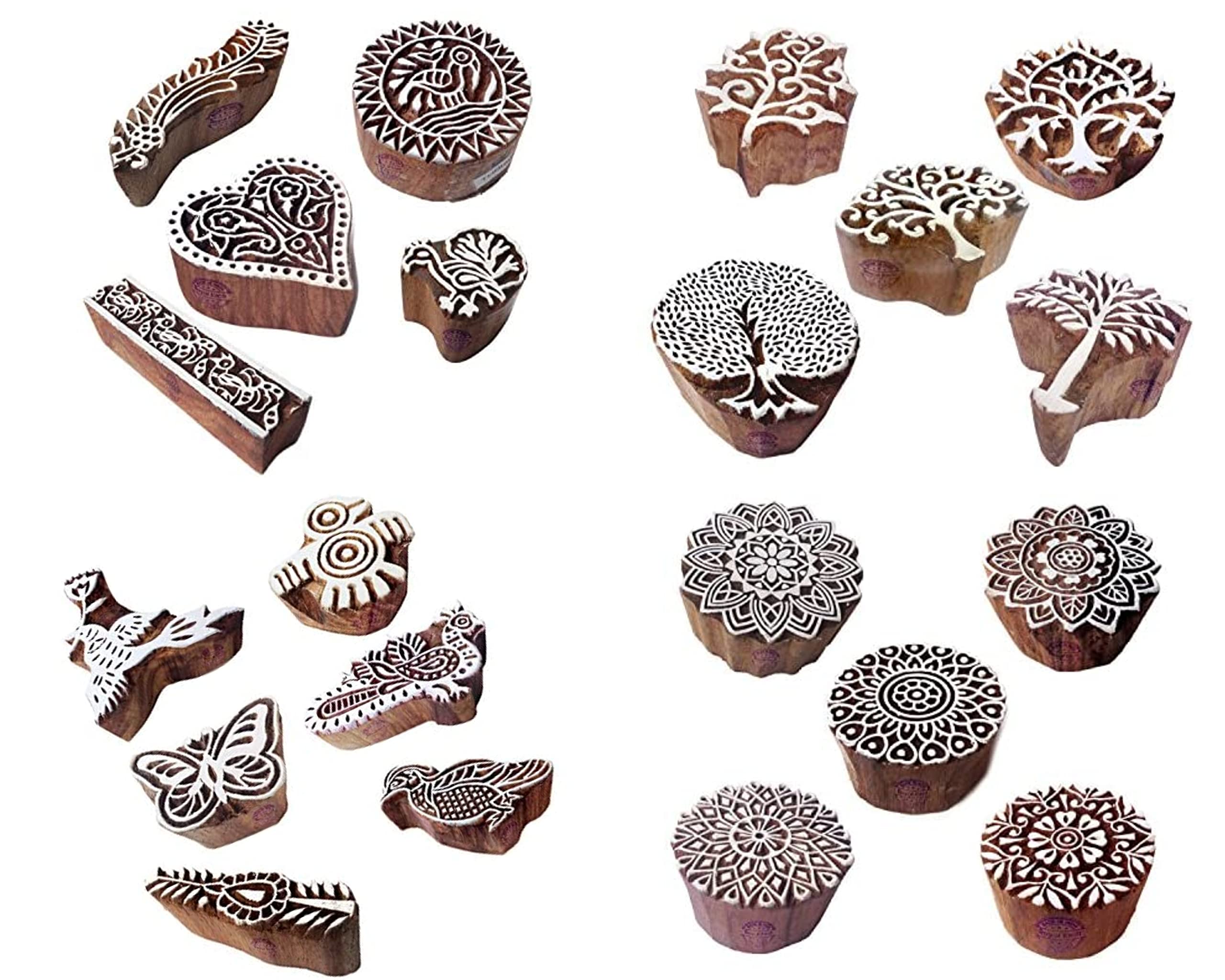 GIRLYZ Attire Assorted Arts Floral Leaf Design Wooden Art Printing Block Stamp for Hand Carved Printing Stamp Block for Mehandi Printing Craft Saree Border Painting (Design May Vary) Set of (3) (B0B1MZ8T8M) Amazon Price History, Amazon Price Tracker