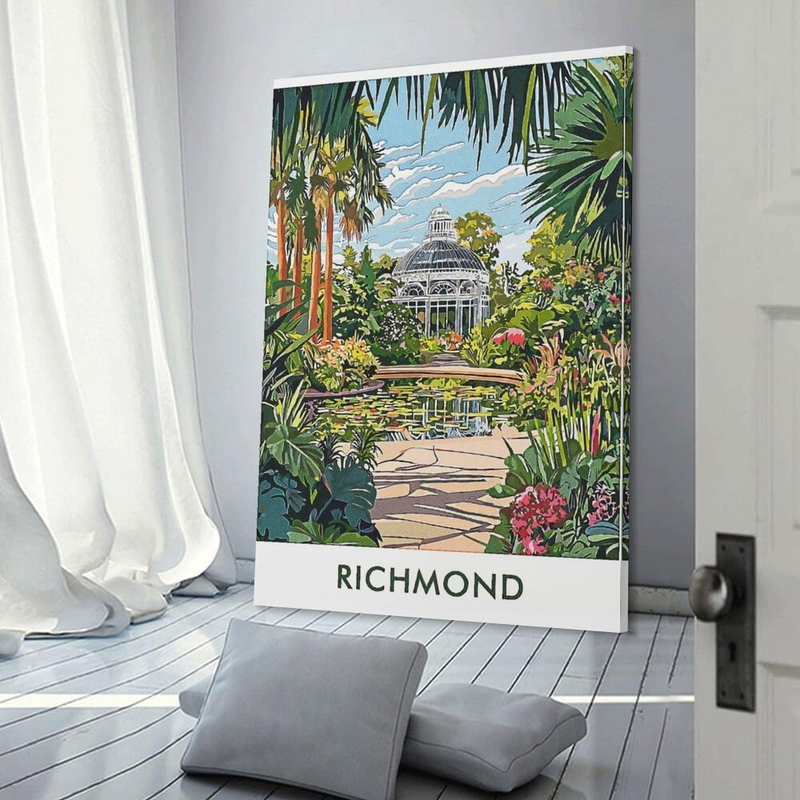 Junmoney Richmond Botanical Garden Wall Art Print 24x36inch(60x90cm), for Hallway, Entryway Or Landing, A Neat Decor Update for Hallways, for Everyday Interiors