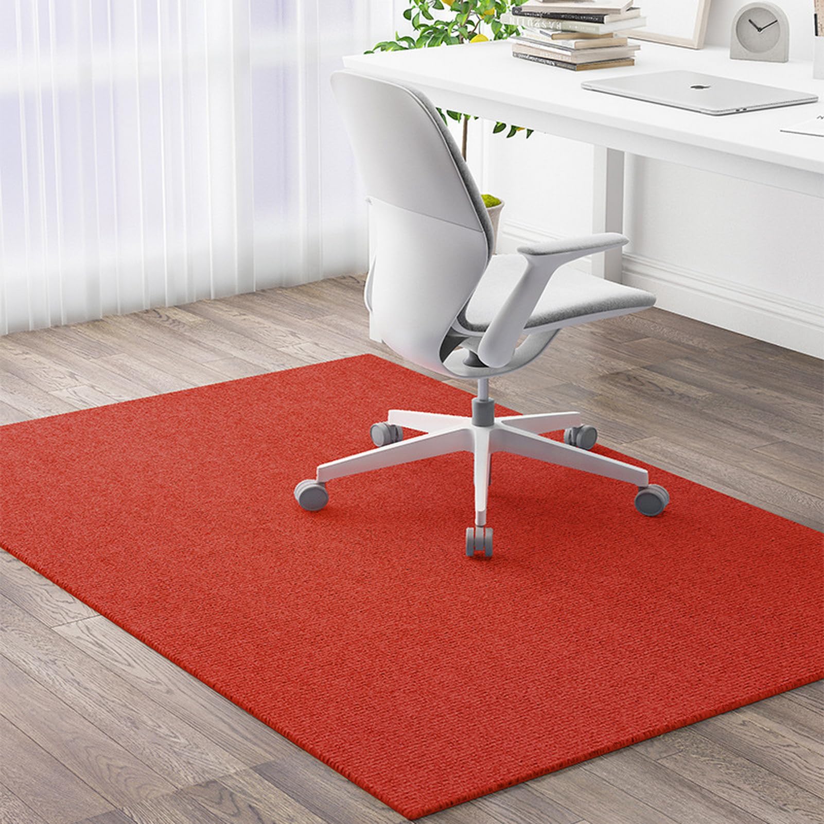 Lifup Office Chair Mat, Low Pile Carpet Floor Mat with Non-Slip Backing, Under Desk Rug Protector for Rolling Computer Chair Red 47" x 31.5"
