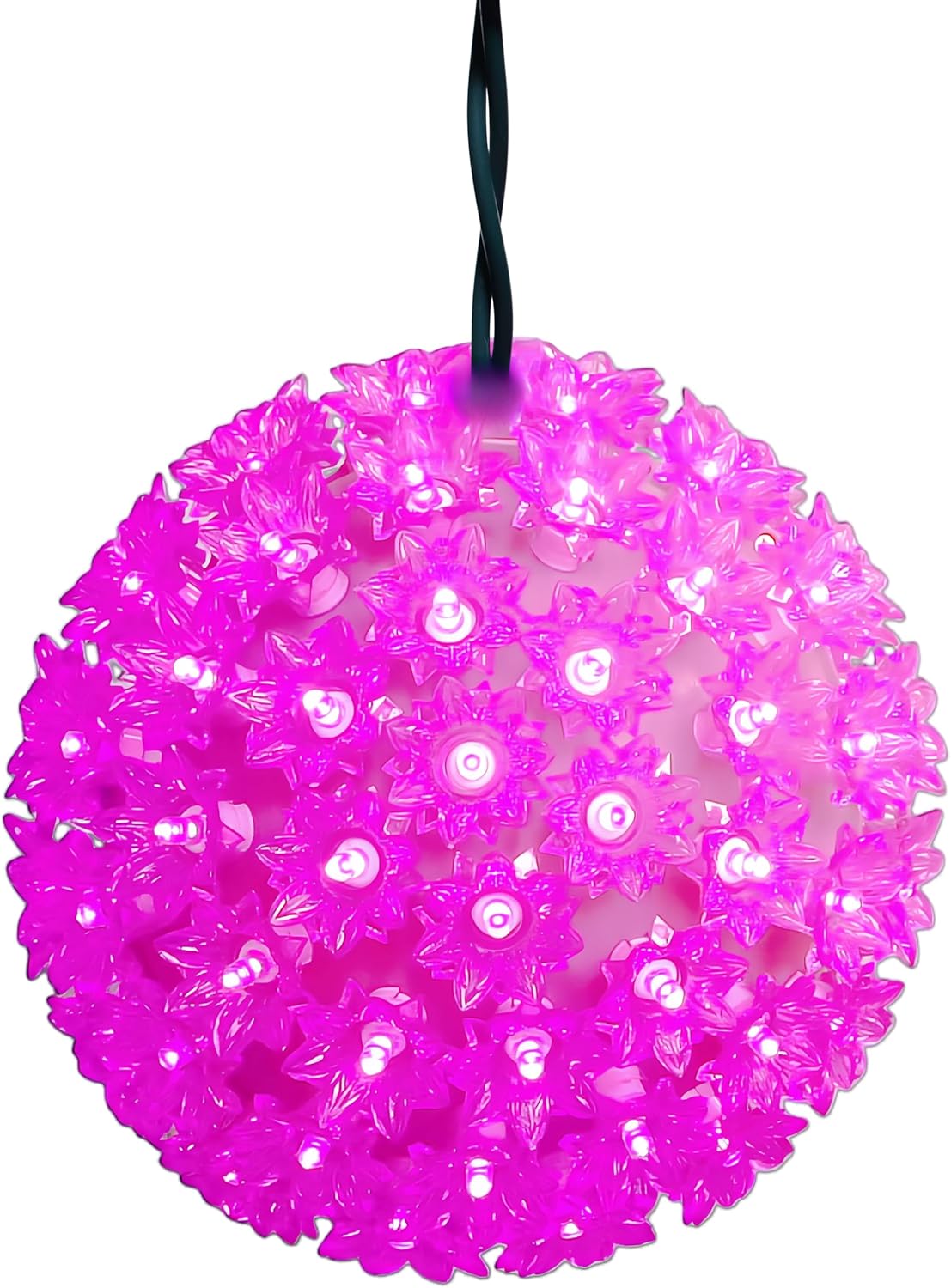 Starlight Sphere Lights 7.5", UL Certified and Commercial Grade 100 LED Pink Decorative Lighting, for Indoor Outdoor Easter, Wedding, Christmas, Halloween, Thanksgiving.