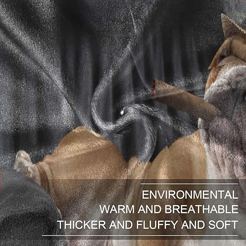 Miniatura 7 de ALAZA Funny English Bulldog Soft Warm Fuzzy Throw Blanket 50" X 60" Fluffy Flannel Lightweight Double Reversible Bed Blanket All Season Use