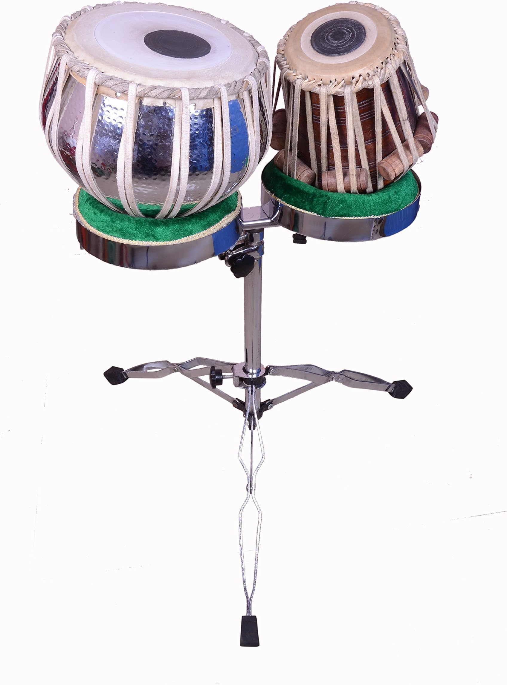 mBeat stands Stainless Steel Stand for Tabla (Chrome, Medium)