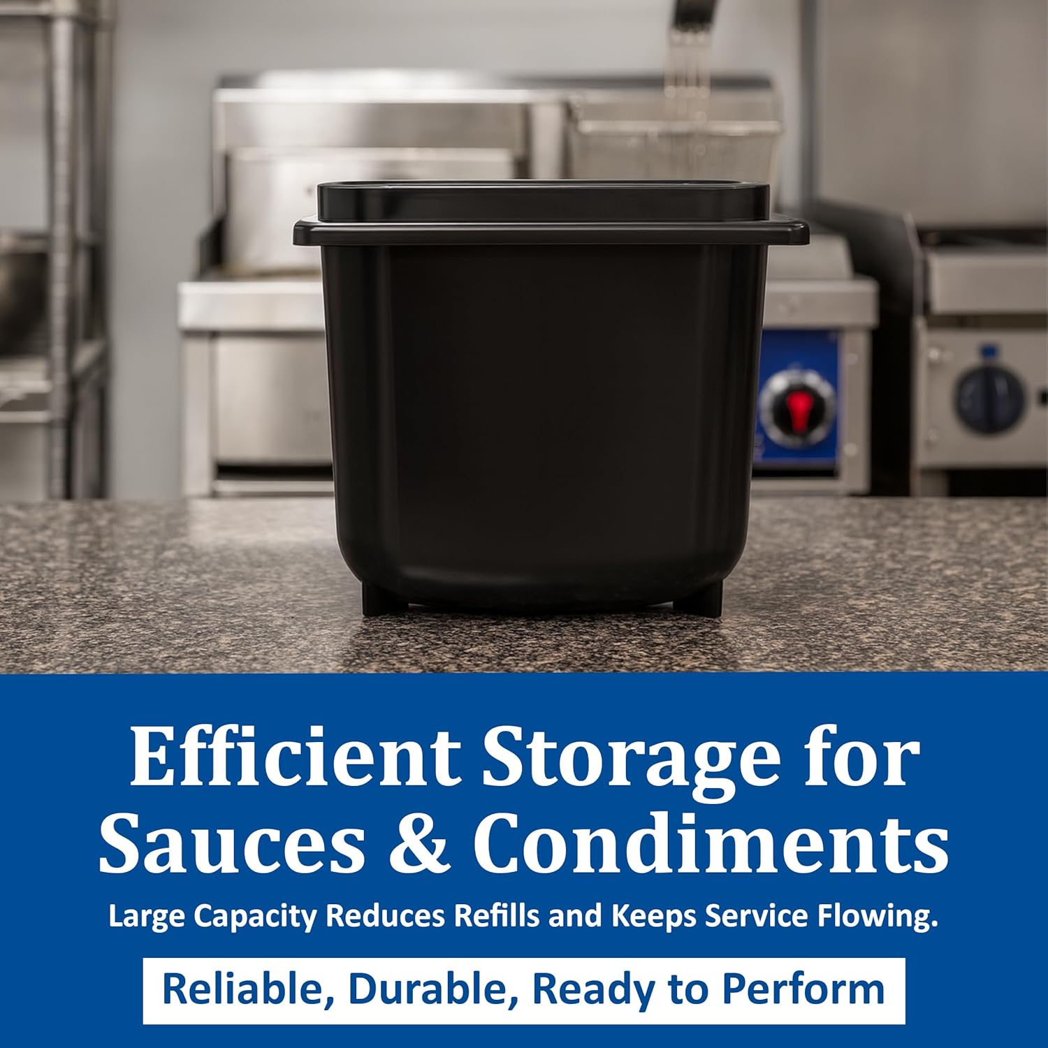 San Jamar Plastic Condiment Storage, Fountain Jar for Gas Stations, Restaurants, 2.5 Quarts, Black