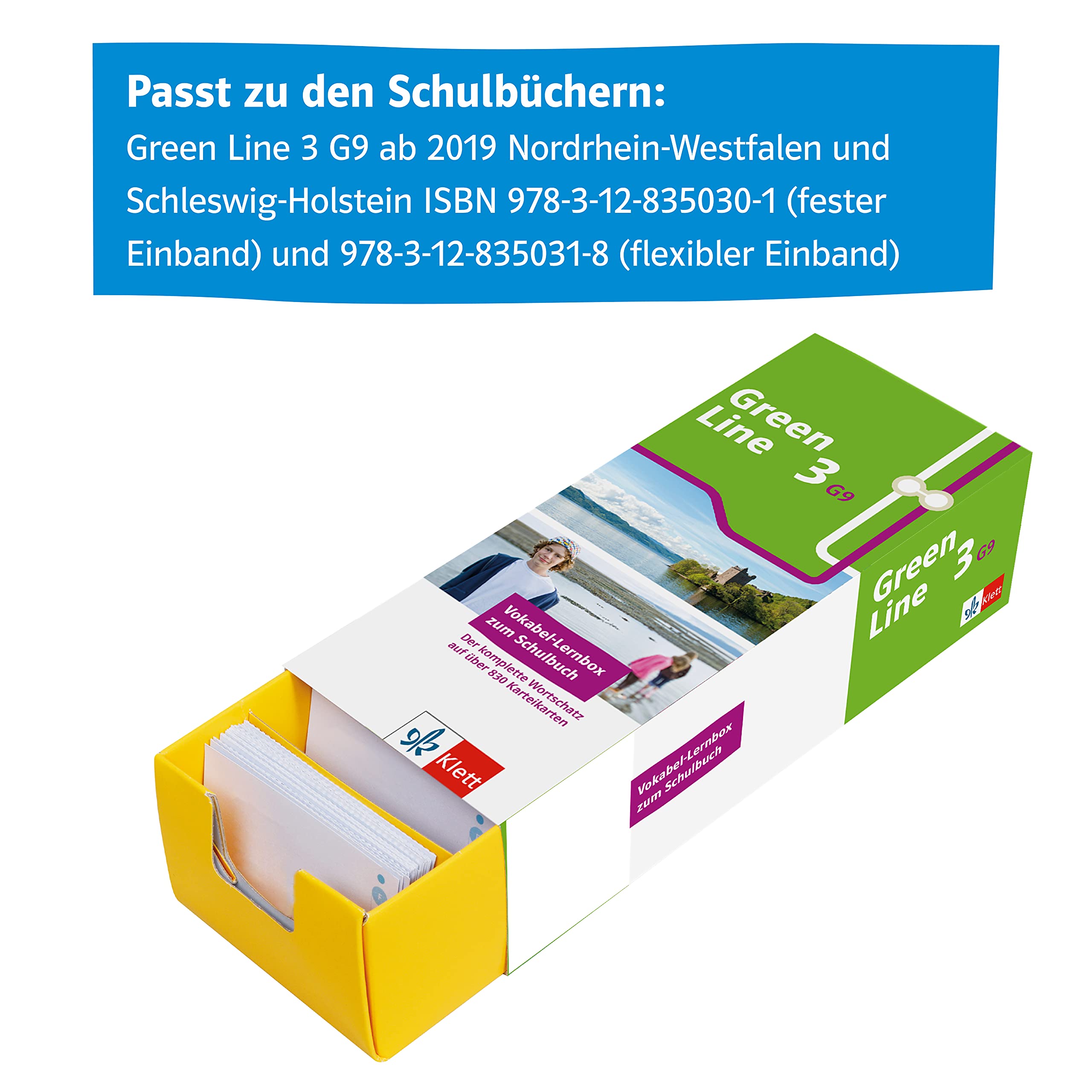 Klett Green Line 3 G9 (Ausgabe ab 2019) Klasse 7 Vokabel-Lernbox zum Schulbuch: Englisch passend zum Lehrwerk üben (Green Line G9. Ausgabe ab 2019)