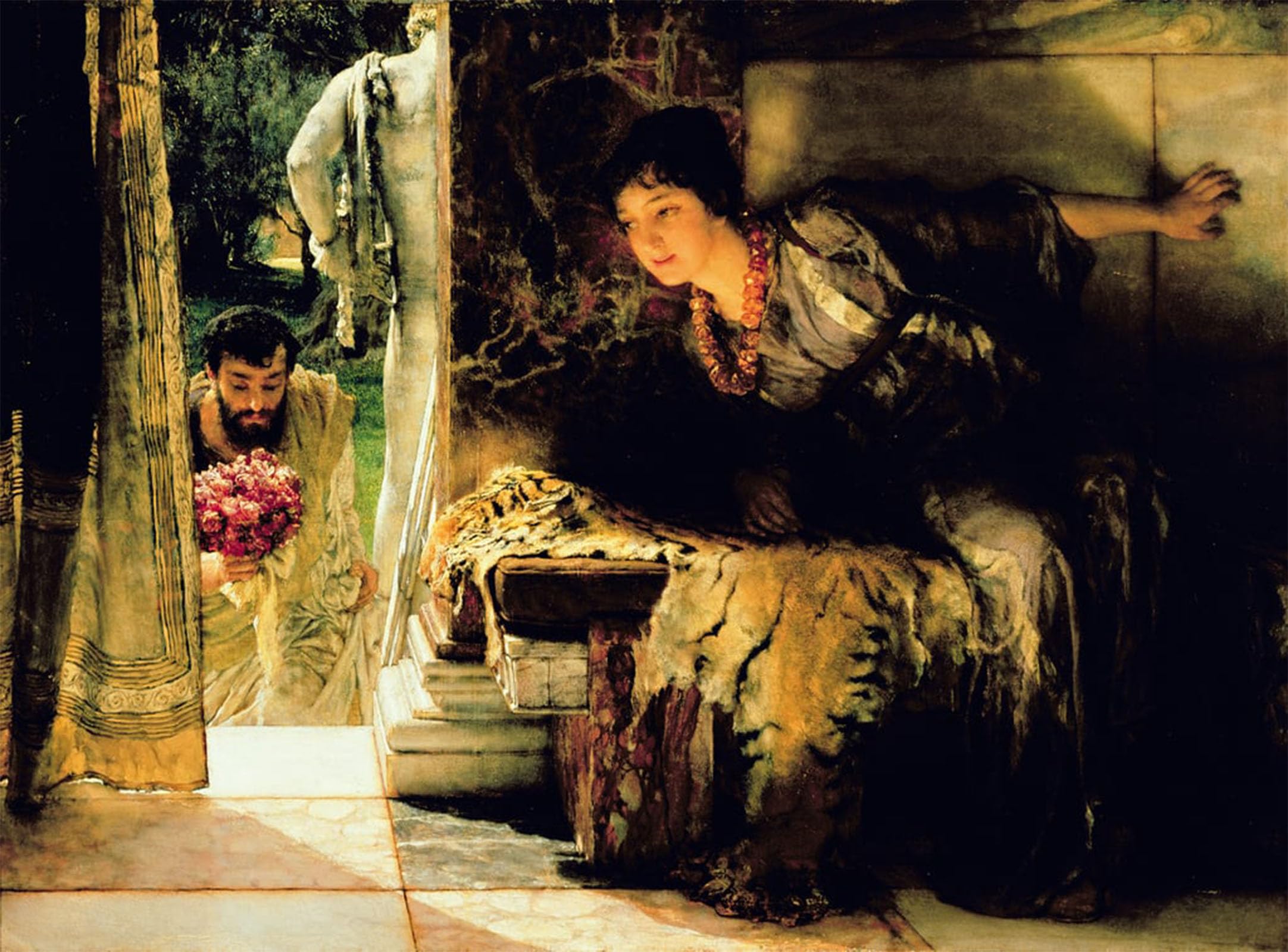 SERENDIPITP Abstract Painting Mural Print Picture Wall Decor Painting Welcome Footsteps by Lawrence Alma Tadema Vintage Wall Artwork for Home Decor 60x90cm