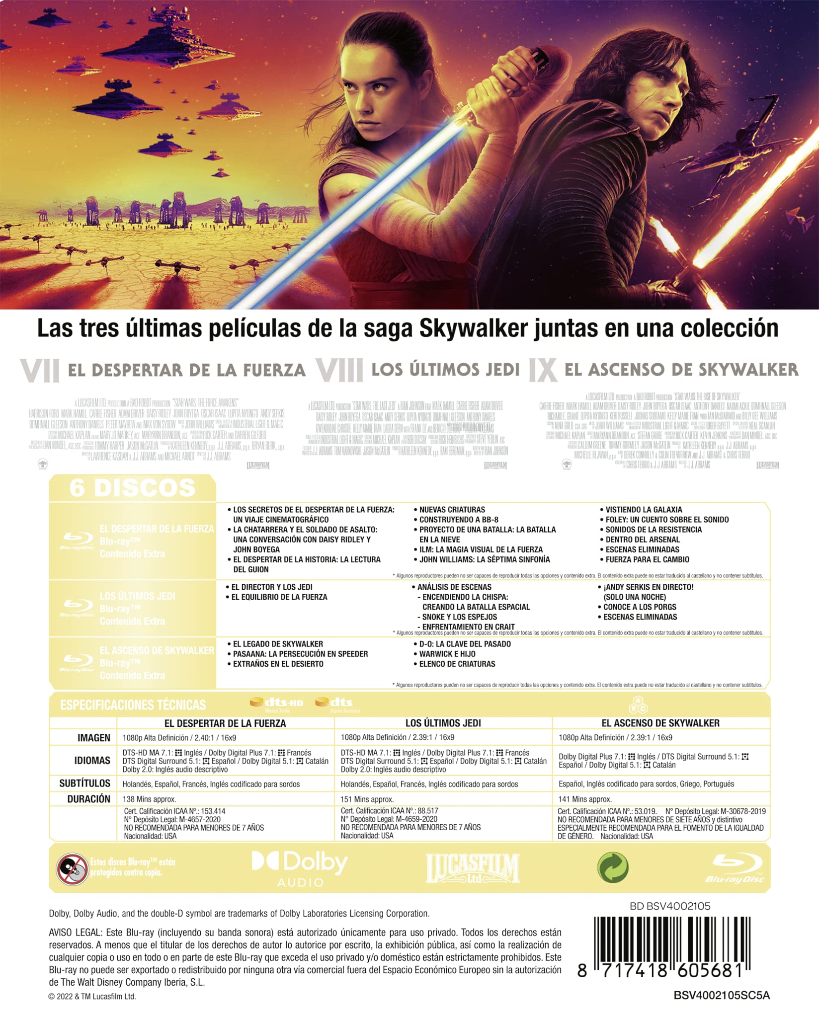 BD TRILOGIA STAR WARS EPS 7-9