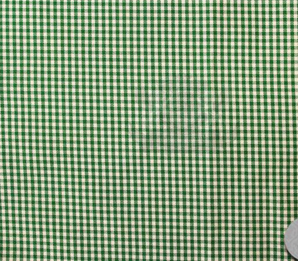 Poly Poplin Gingham Fabric Mini Checkers 58 Wide Sold by The Yard (Hunter Green)