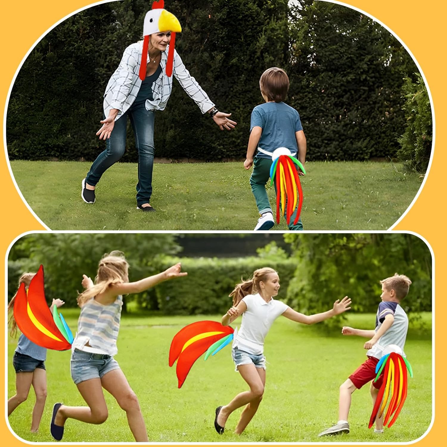 Chicken Costume Set Chicken Hat Rooster Cosplay Dress Up Perform Animal Themed Party Set of 2