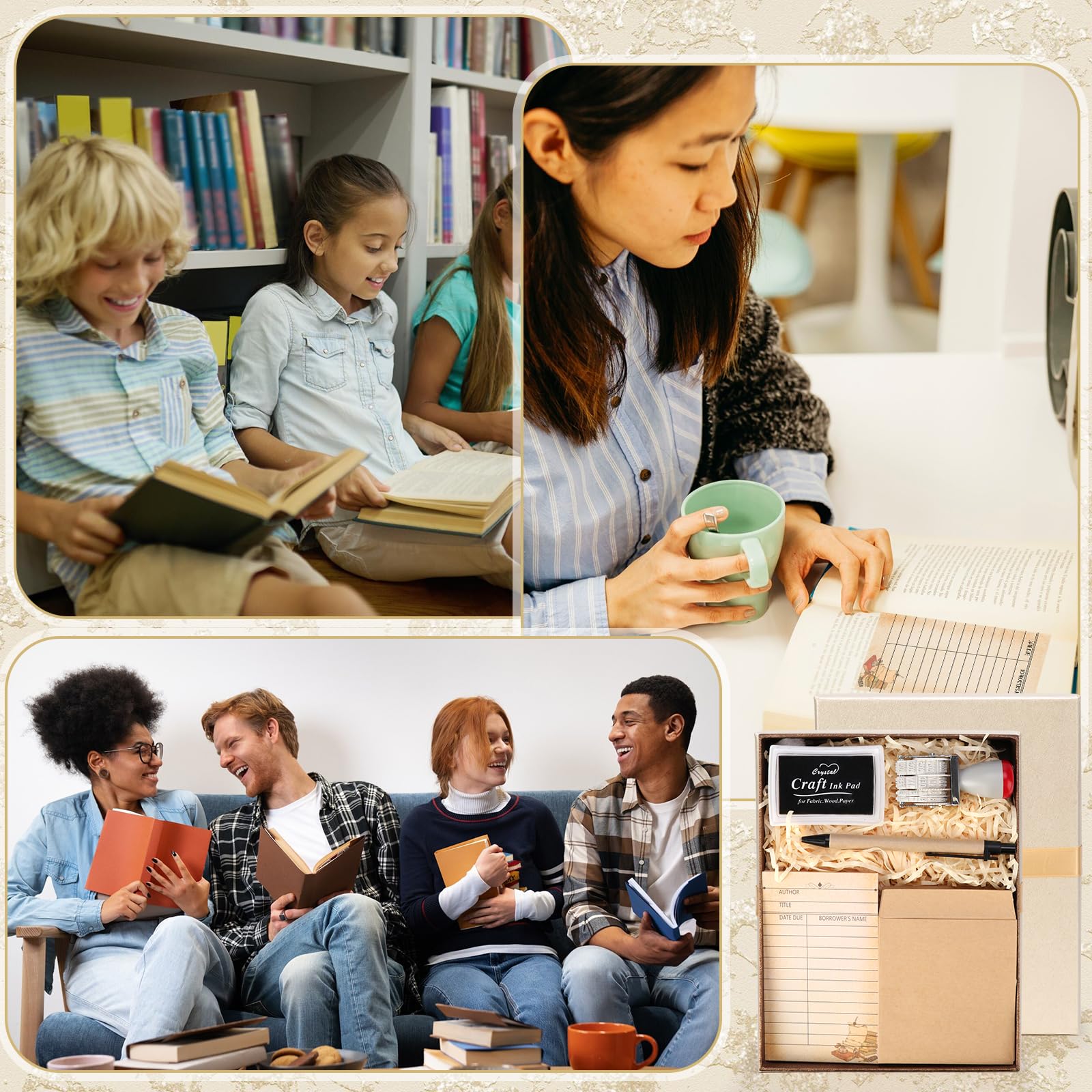 Amazon | 3 x 5インチ 図書館カード 期限 メモカード ビンテージ