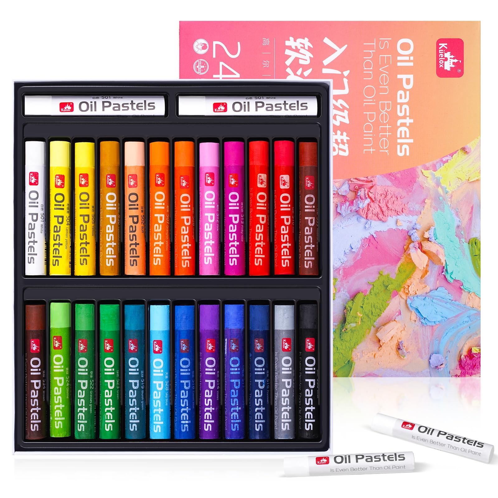 Oil Pastels Set of 26 Colors, Soft Oil Pastels for Art Painting, Drawing, Blending, Oil Crayons Pastels Art Supplies for Artists, Beginners, Students, Teachers