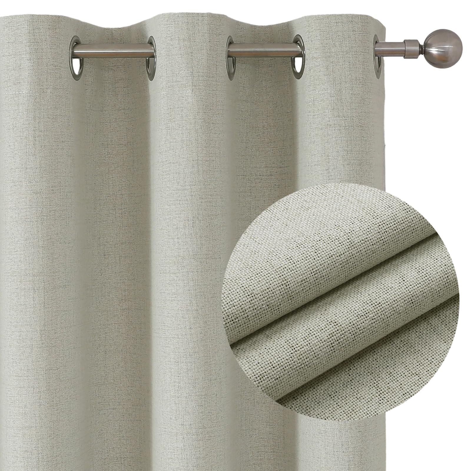 Joydeco 100% Blackout Lined Curtains Bedroom W55 x L69 Inch Drop