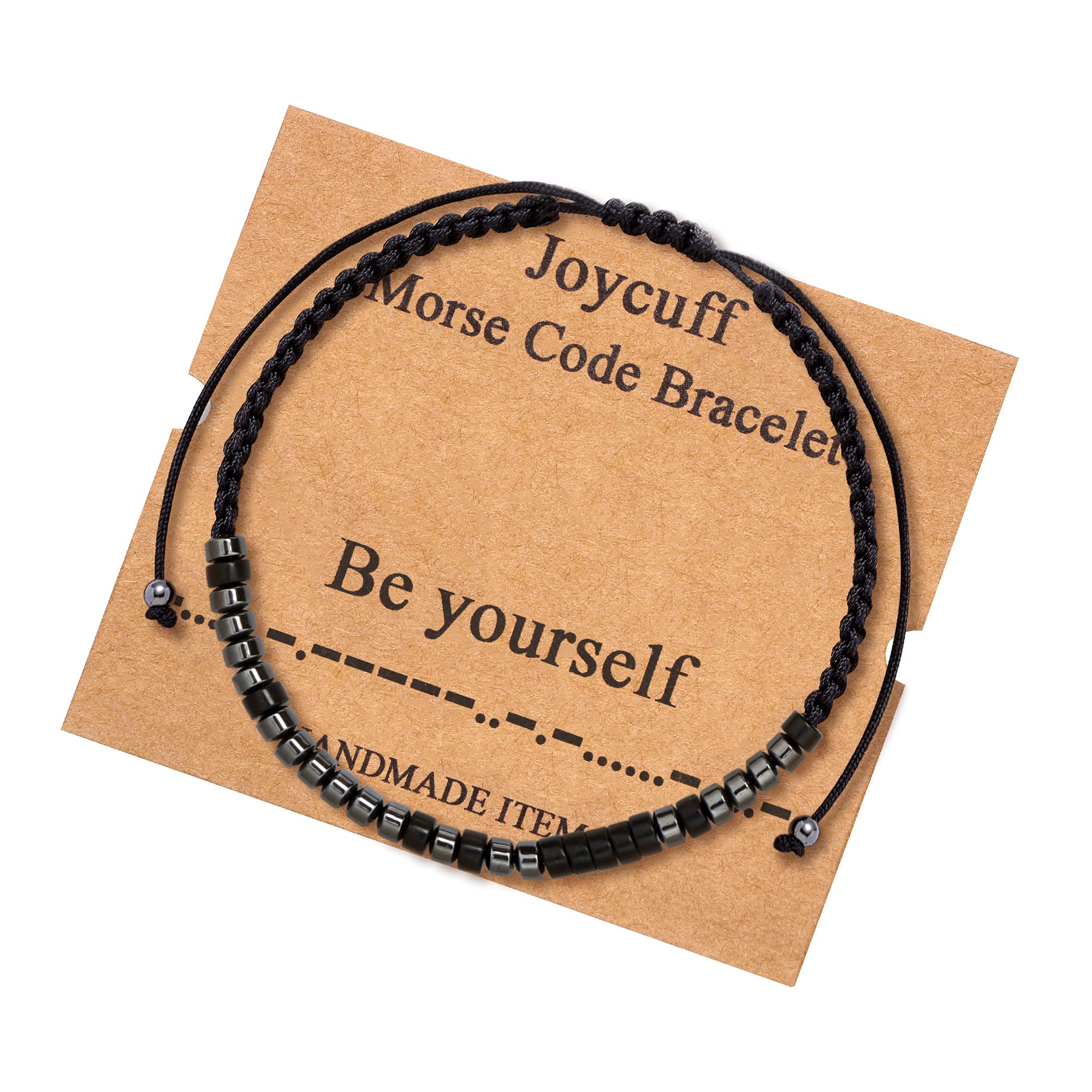 JoycuFF Be Yourself Gifts for Women Morse Code Bracelets for Men Inspirational Jewelry Encouragement Unique Friendship Female Friends for Birthday Christmas