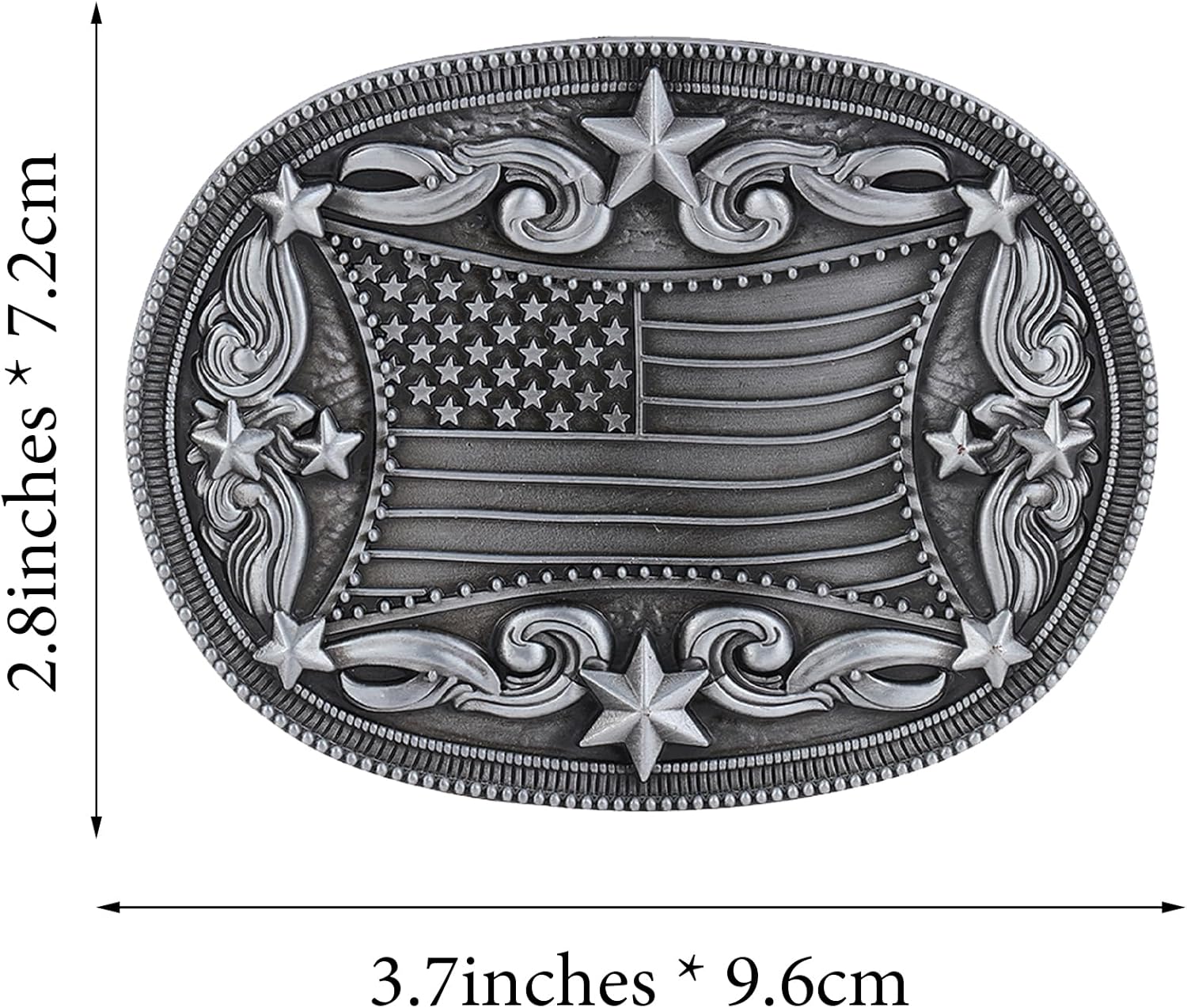 Belt Buckle for Men Women, Western American Flag Snake Turquoise Belt Buckles Cowboy Cowgirl Rodeo Big Country Accessories - Image 2