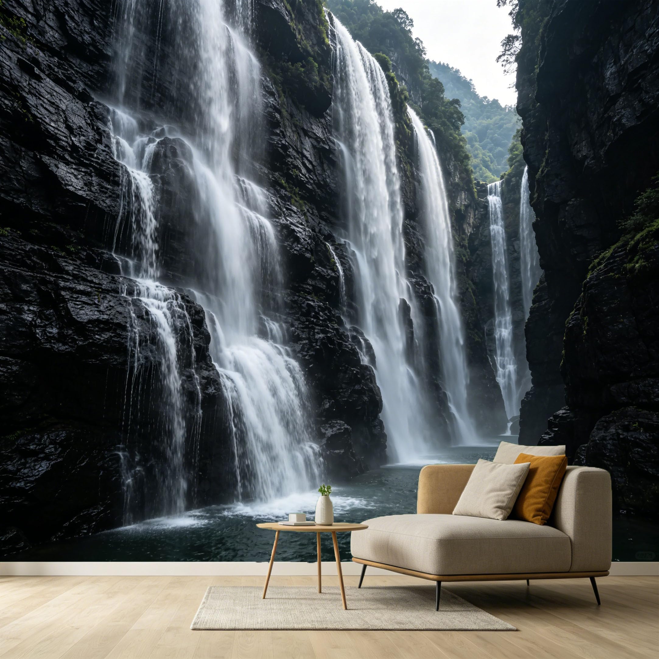Custom Size Wall Murals Waterfall Landscape Mountain Lake 3D Trompe l’oeil SelfAdhesive Wall Fabric Removable Large Wallpaper for Photo Living Room Interior Decor
