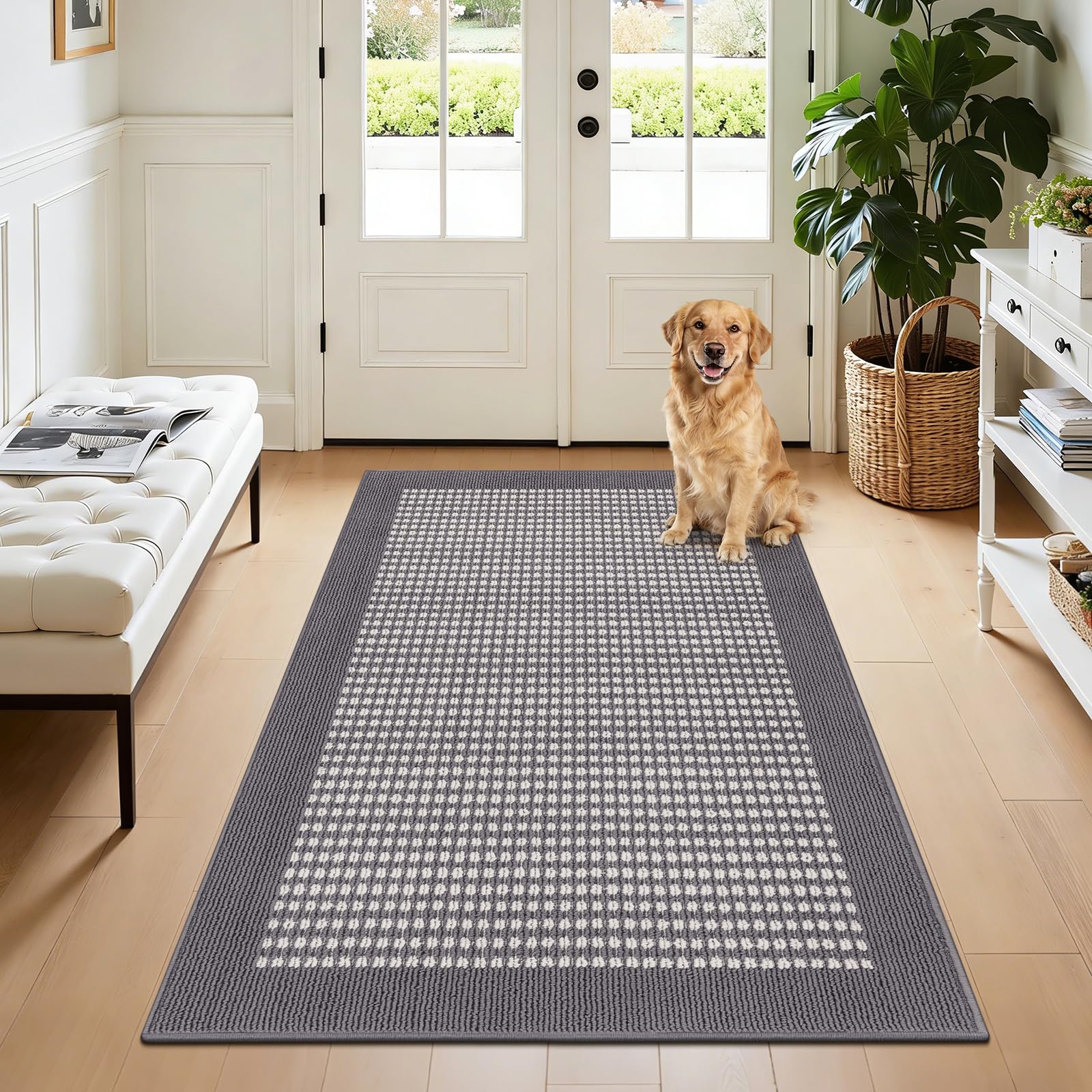 Ileading Indoor Door Mat 3x5ft Absorbent Dog Mats for Muddy Paws,Machine Washable Small Living Room Area Rug with Non-Slip Rubber Backing Low-Profile Inside Carpet for Hallway,Kitchen — image 1