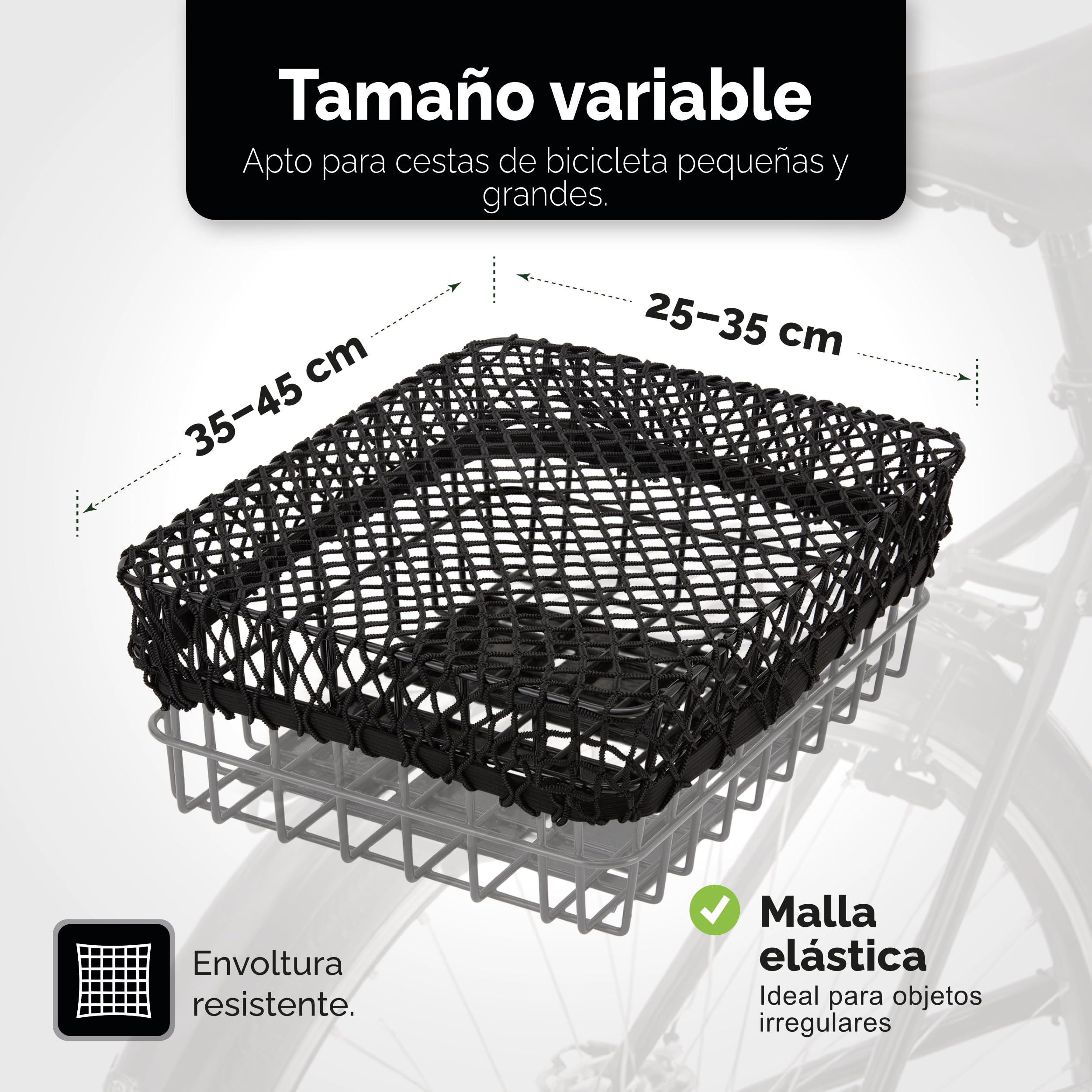 Red de equipaje para bicicleta, estable y flexible, cesta de seguridad y orden en movimiento