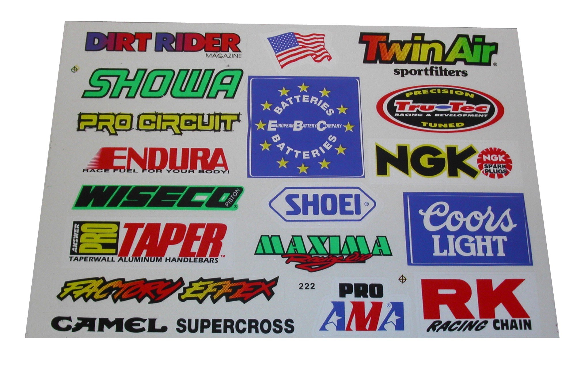 Stickers Assorted Large Wiseco,Coors,RK,Smith,Showa,Michelin (Per 5)