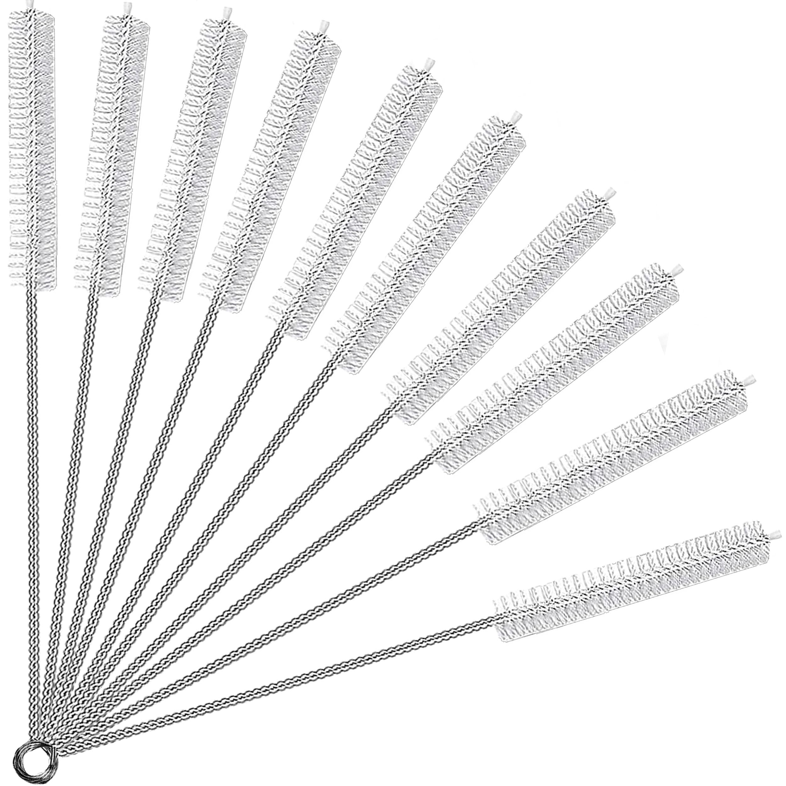 Cidyaust Clear 14-Inch Straw Cleaner Brush Extra Long，Straw Brush Extra Long With 304 Stainless Steel And Nylon Bristles Straw Brush For Baby Bottles, Glass/Silicone Straws Or Hummingbird Feeders.