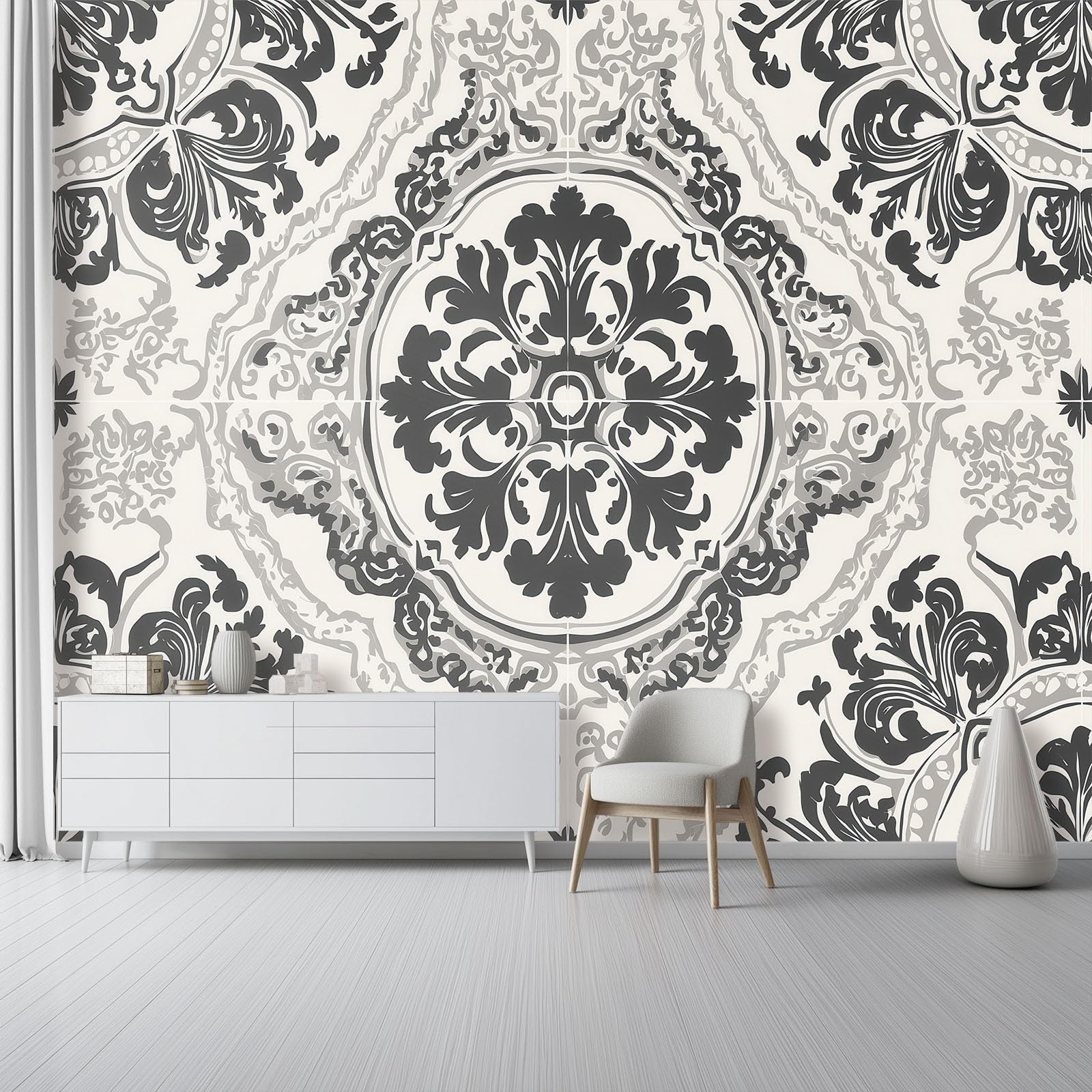 Ściana - mural 350 x 256 cm plakat premium luksusowy monstera liście złote wzory na tkane duże dekoracyjne tapety do pokoju dziecięcego salonu domu ciemnozielony