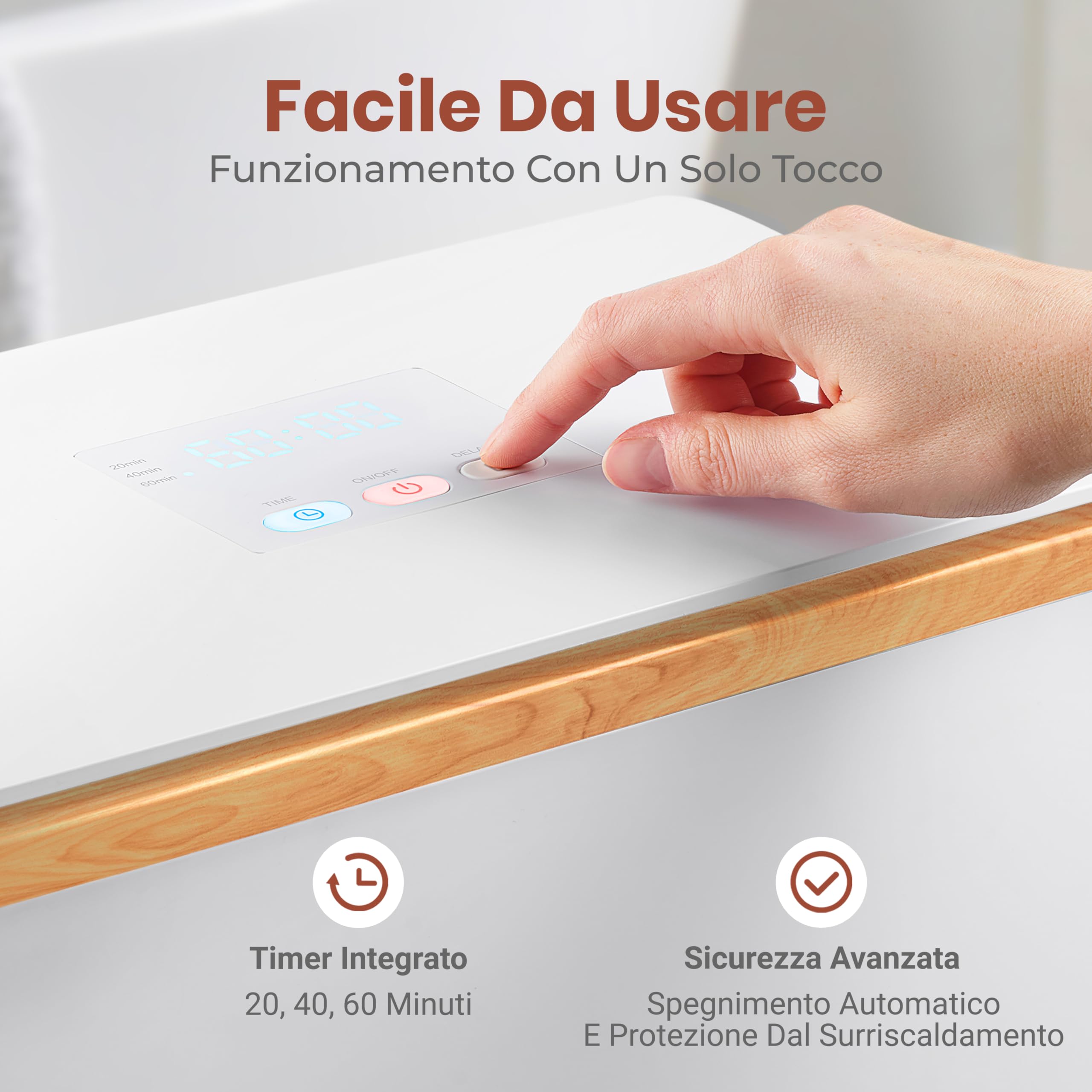 SereneLife Scaldasalviette Elettrico Bagno, Scaldasalviette Elettrico di Lusso con Secchio Rettangolare, Grande Capacità, Controllo Touch, ABS, Scaldasalviette Bagno per Asciugamani e Coperte