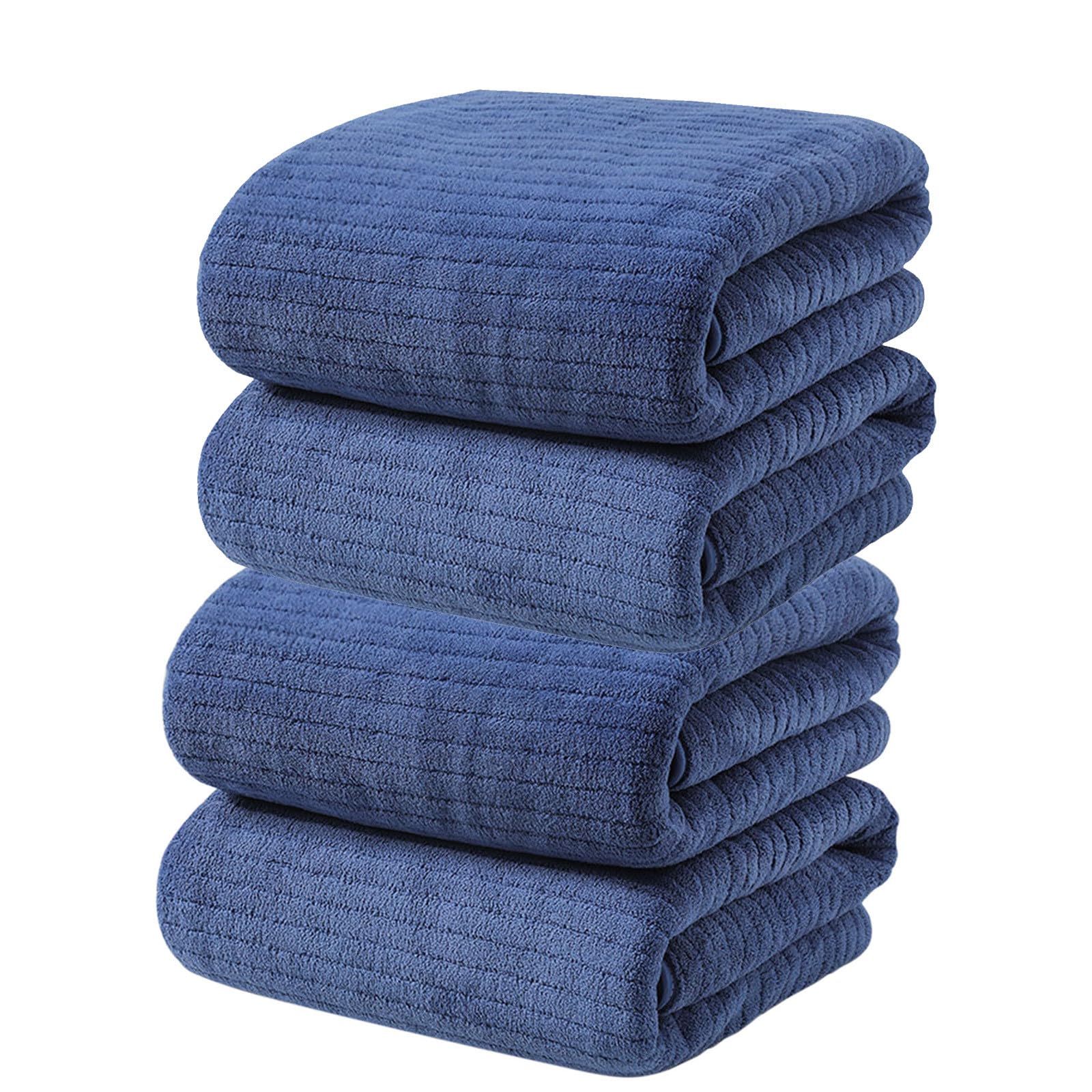 Soft Coral Velvet Luxury Towel Set of 4 Hotel Quality Quick Drying Highly Absorbent Bath Sheets 29 5