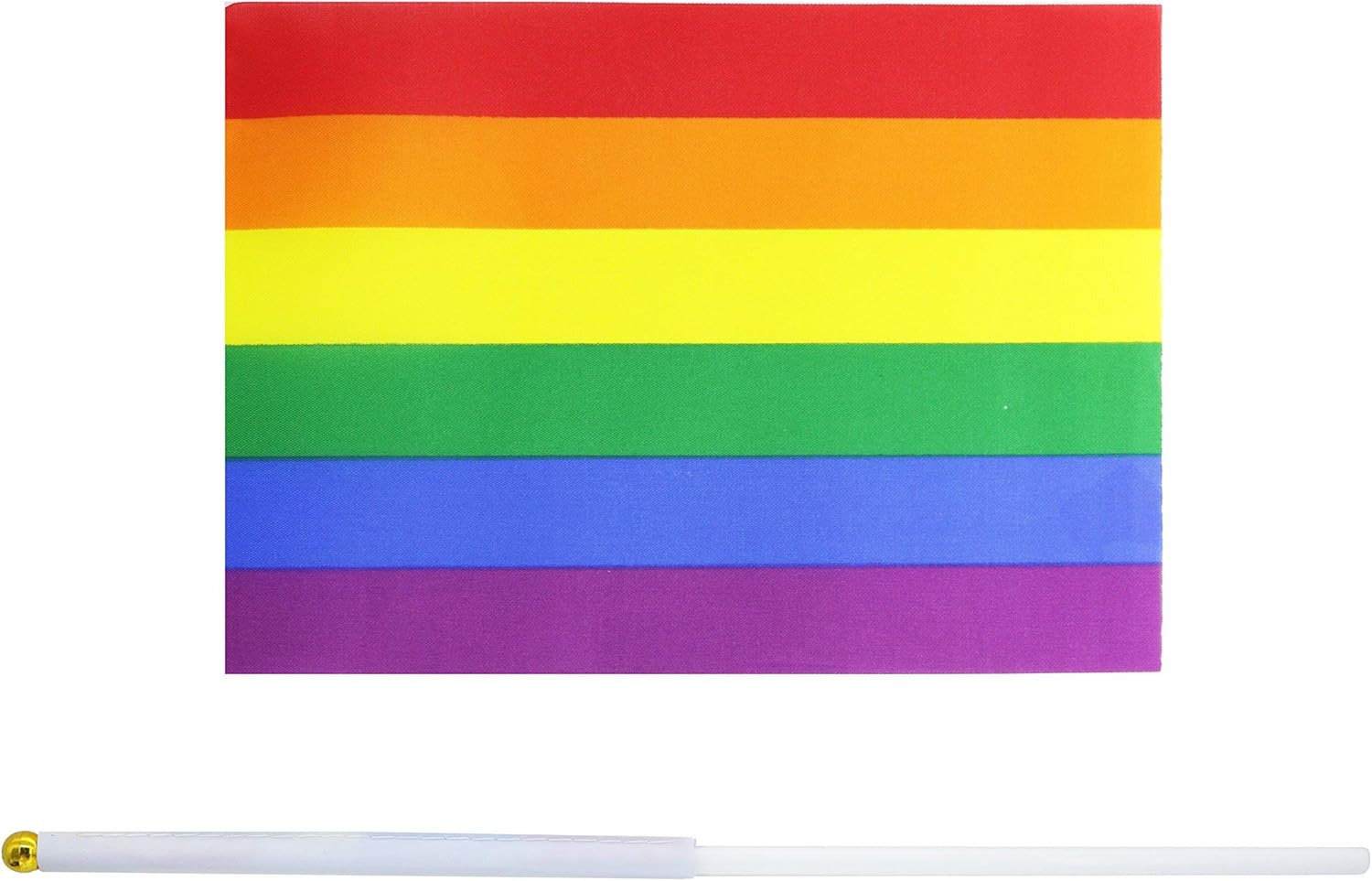 50 Pack Rainbow Pride Small Mini Hand Held Stick Flag,USA American Rainbow Pride Flag Bunting For Gay and Girl Flags,Party Decorations Supplies For Parades. - Image 2