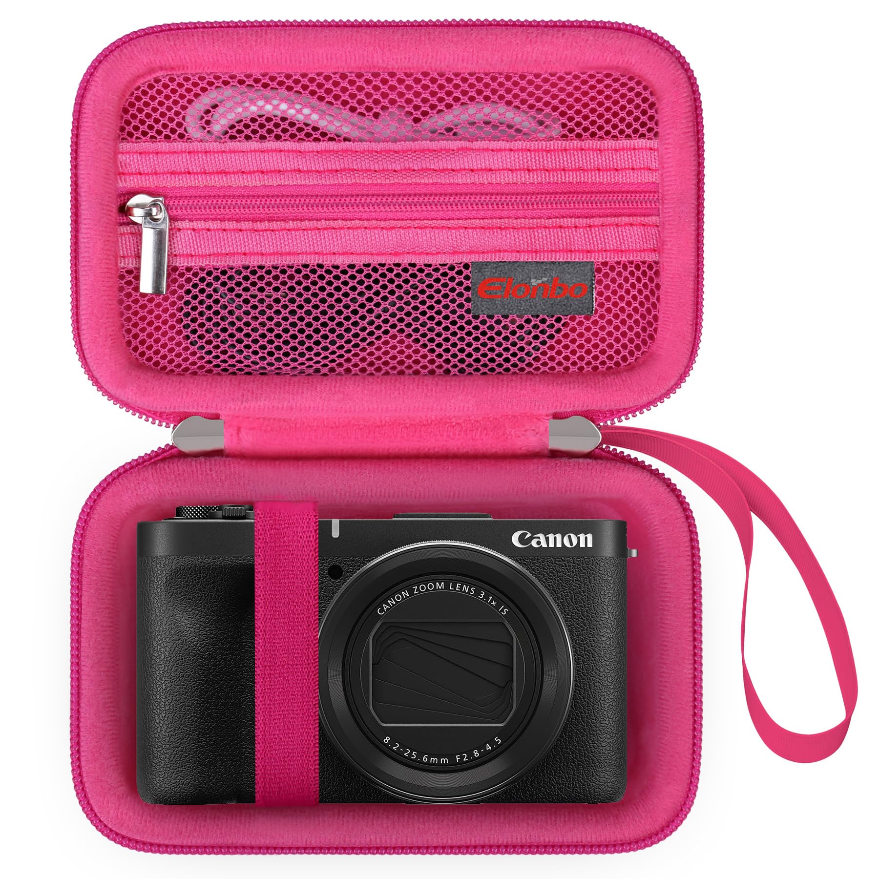 Elonbo Carrying Case for Canon PowerShot V1 Digital Camera, Canon V1 Camera Hard Travel Bag, Extra Mesh Pocket fits Charging Cables Battery SD Card