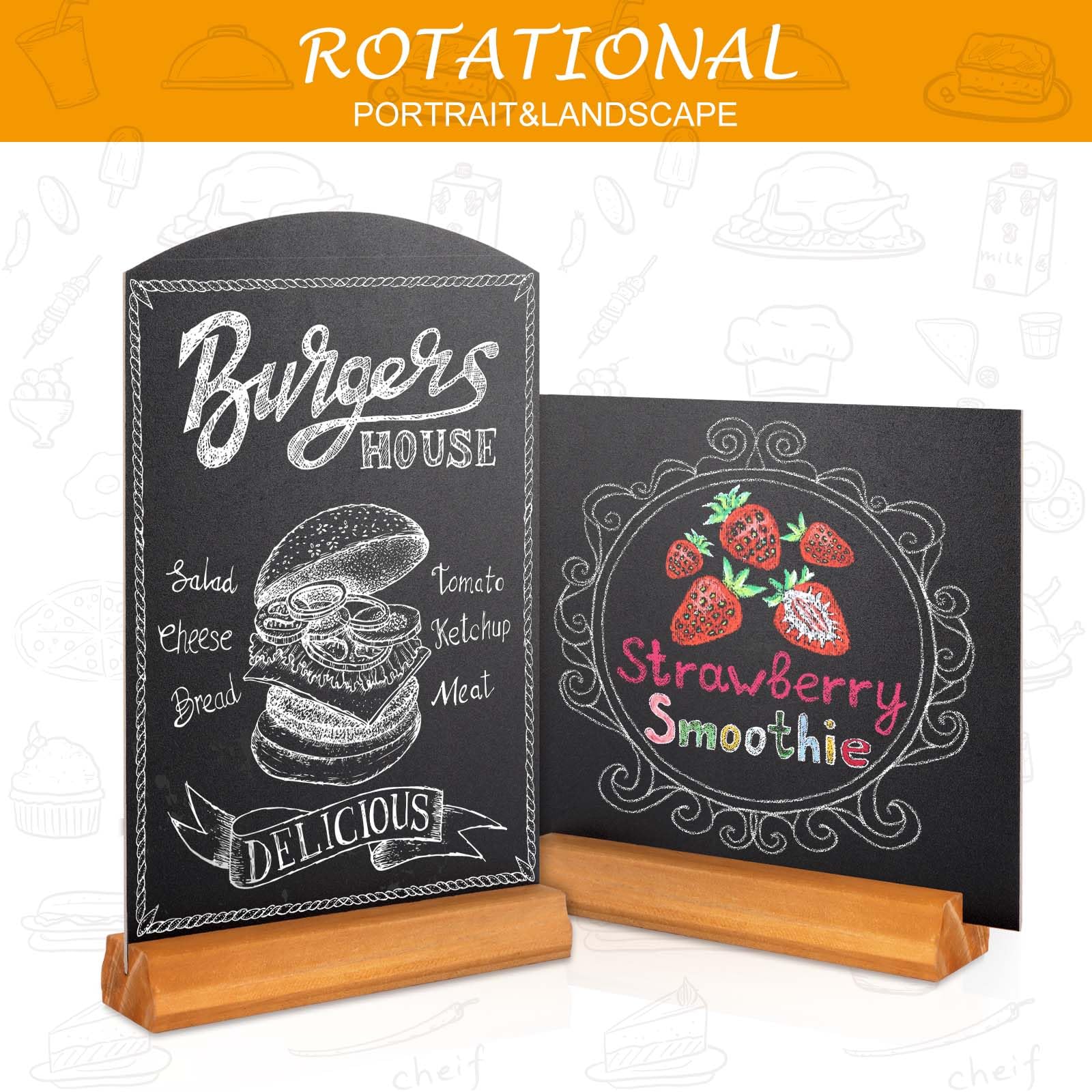 Grand Tableau Ardoise Chevalet Recto-verso, 32,2 X 20 Cm, Menu Mariage, Anniversaire, Naturel Vintage Champêtre