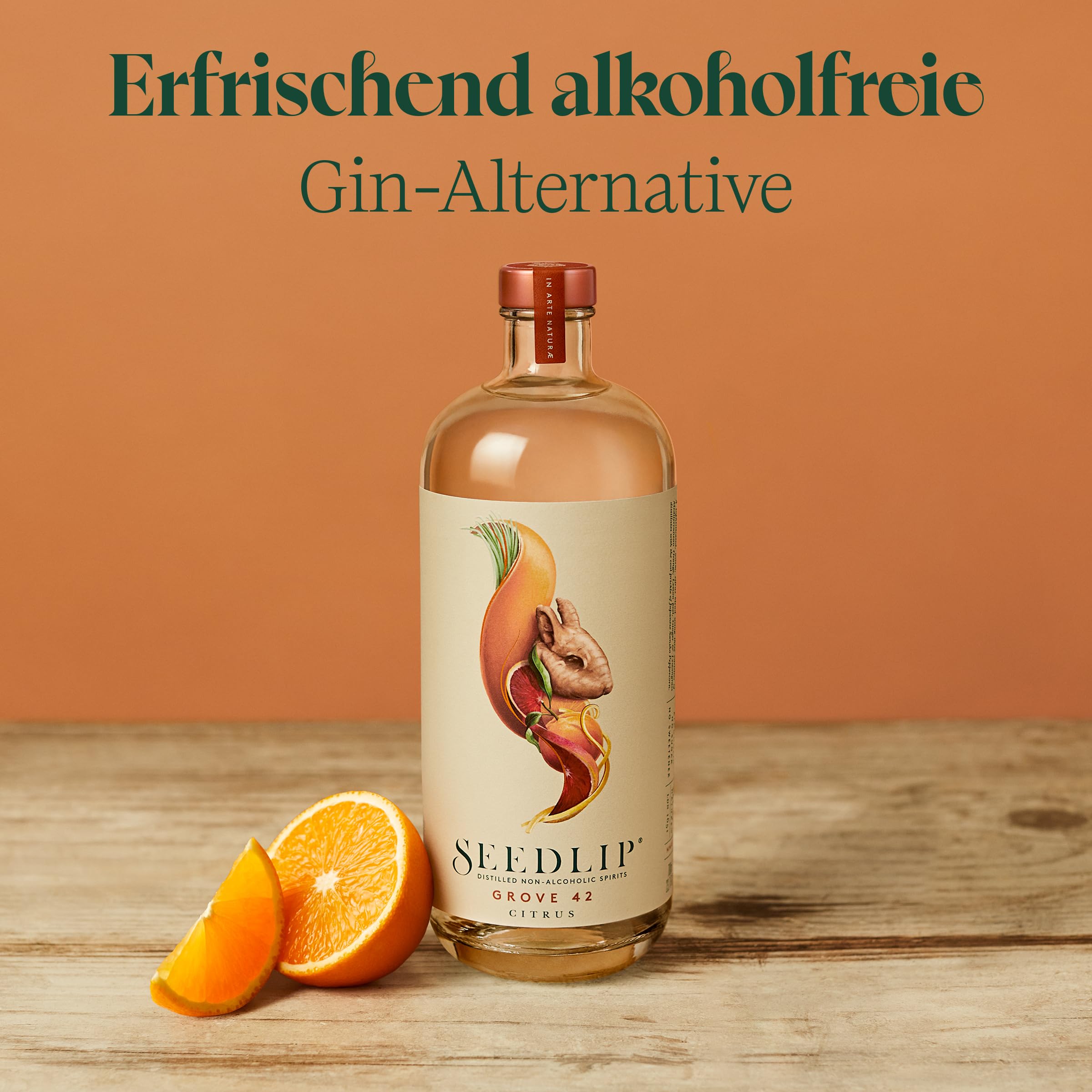 Seedlip 42, erfrischend-alkoholfreie Gin-Alternative, mit Orangengeschmack, kalorienfrei & zuckerfrei, für nicht-alkoholische Cocktails, 0% Vol, alkoholfreies Destillat, 700ml Einzelflasche