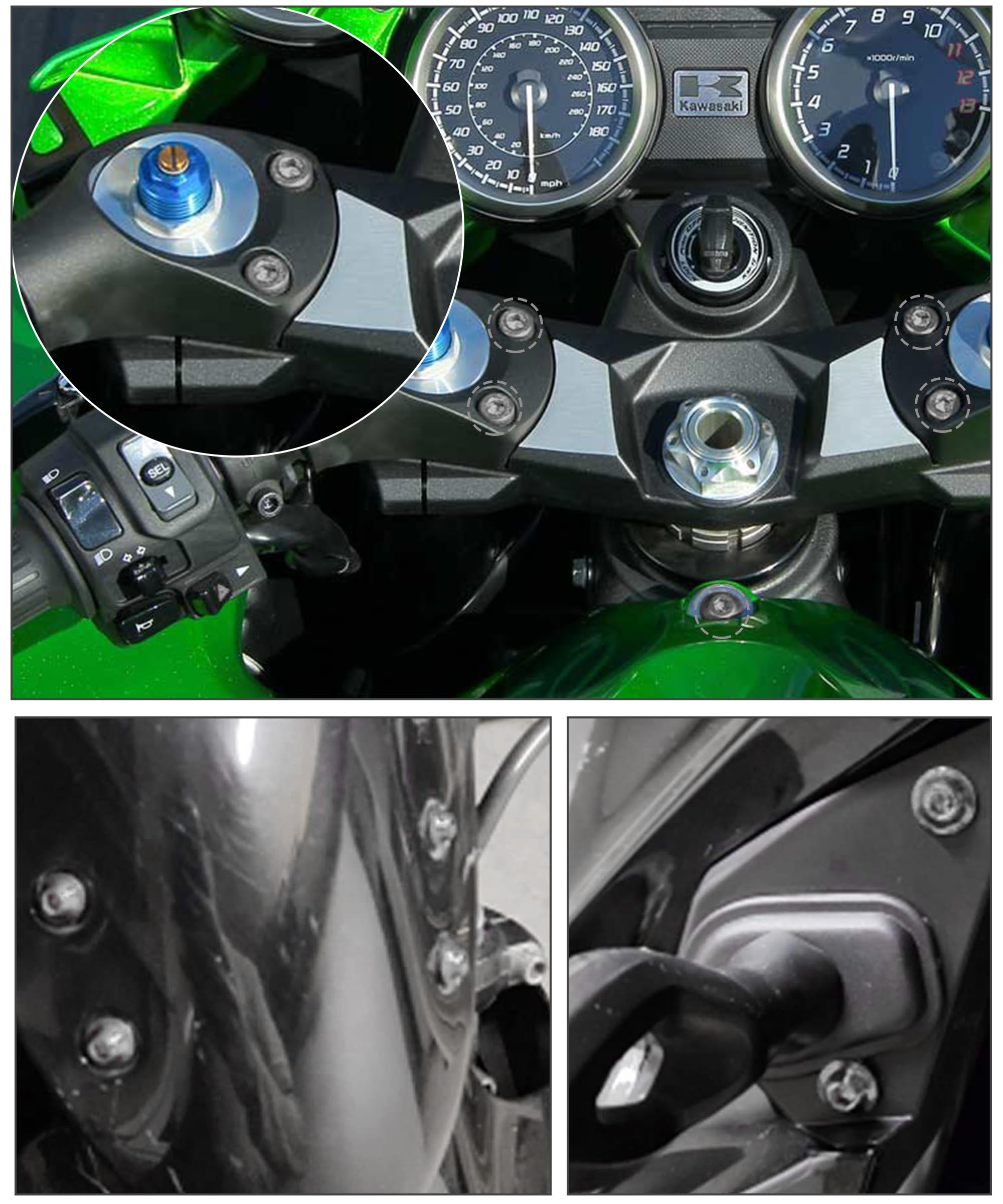 Flaconi 177PCS Tornillos de Motocicleta,Tornillos para Parabrisas de Moto,Tuercas Esparragos Moto,Kit de Tornillos de Carenado de Motocicleta,Adecuado para la Mayoría de Motos (Negro)