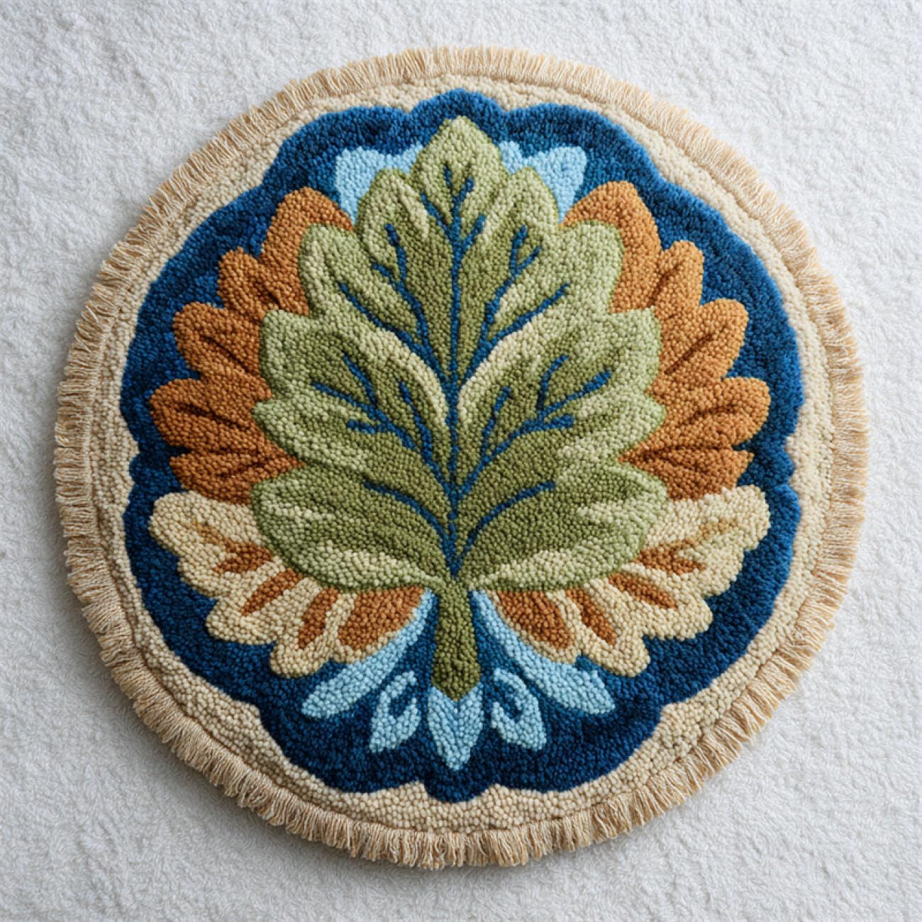 Kitquiver Rug Latch Hook Craft Kits Fantasy Leaves 100x100cm