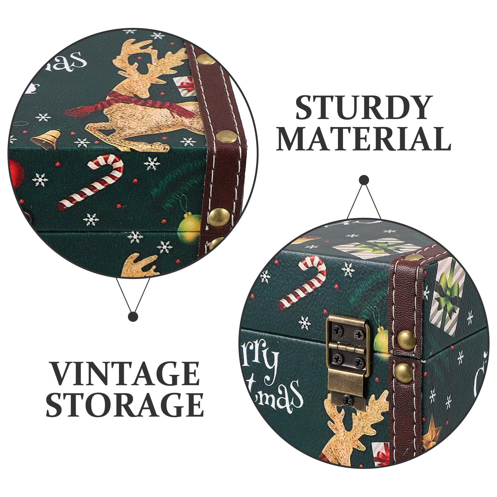 Toyvian 3 Stück Weihnachtskiste für Süßigkeiten und Schmuck, Vintage | Große Kapazität, Dekorative Kasten im Antik Look, für Feiertage und Deko, Organisiert Kleinteile